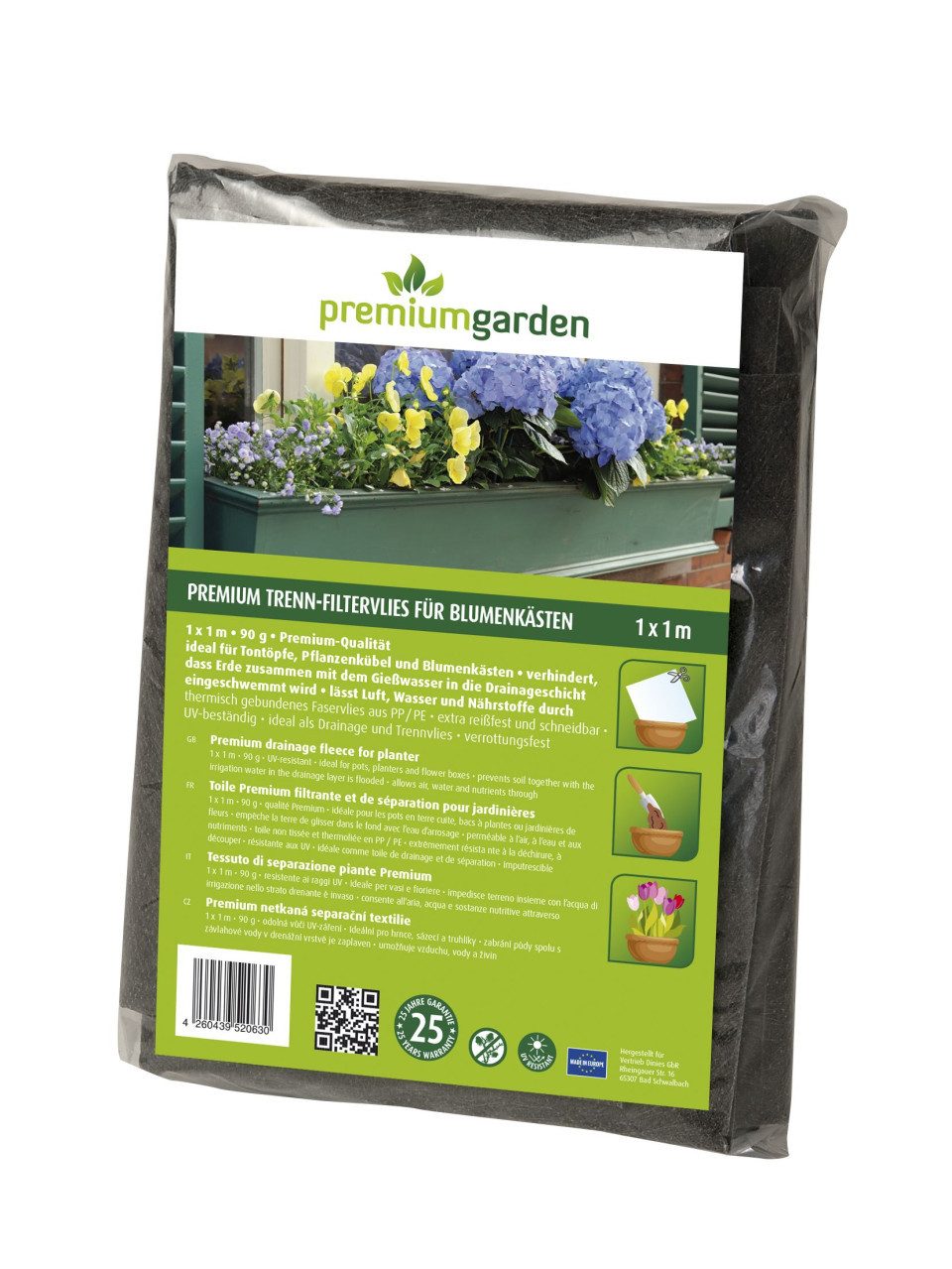 Teppichunterlage Premium Garden Blumenkastenvlies 1 x 1 m