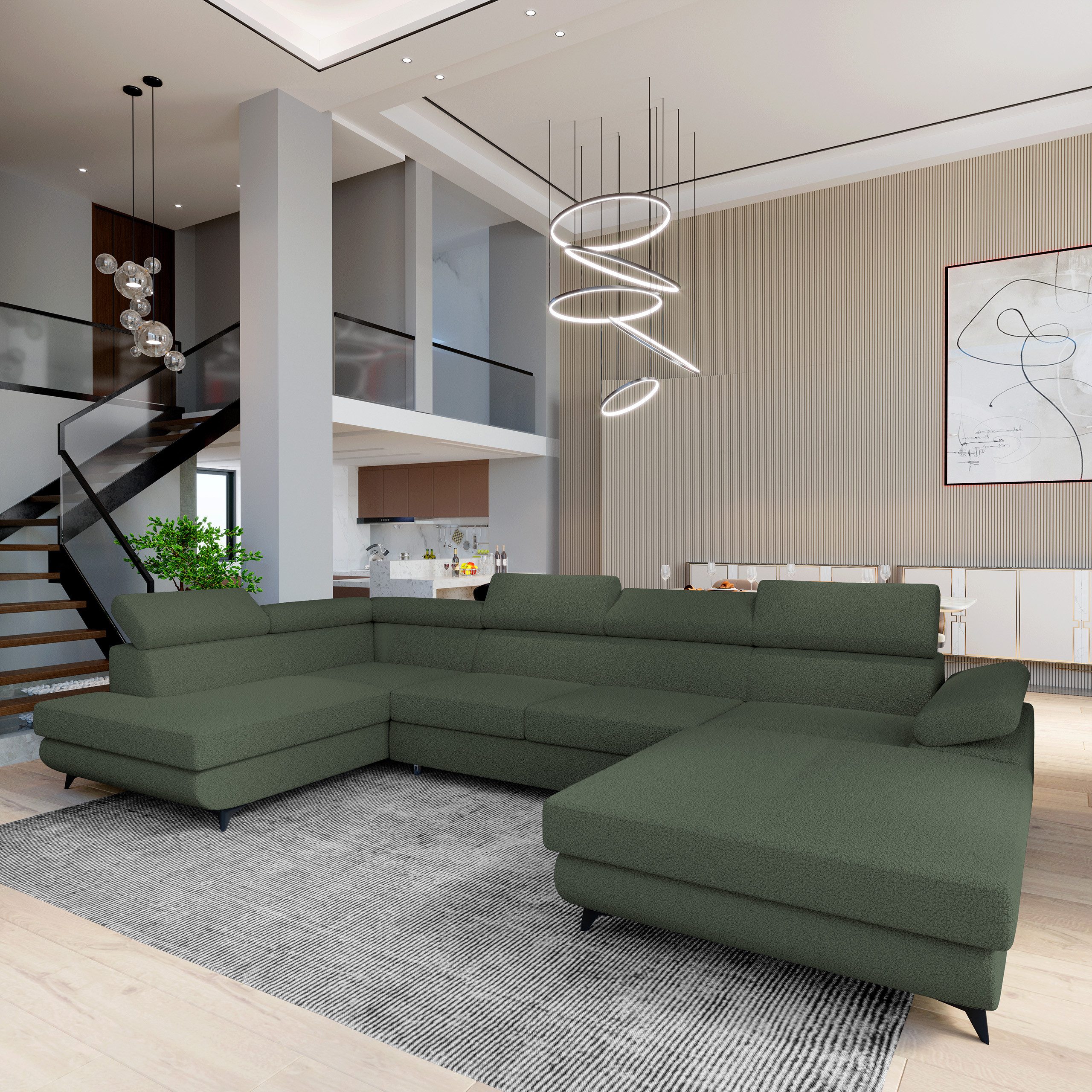 Masseno Ecksofa RUBANO mit Schlaffunktion U-Form, günstig online kaufen