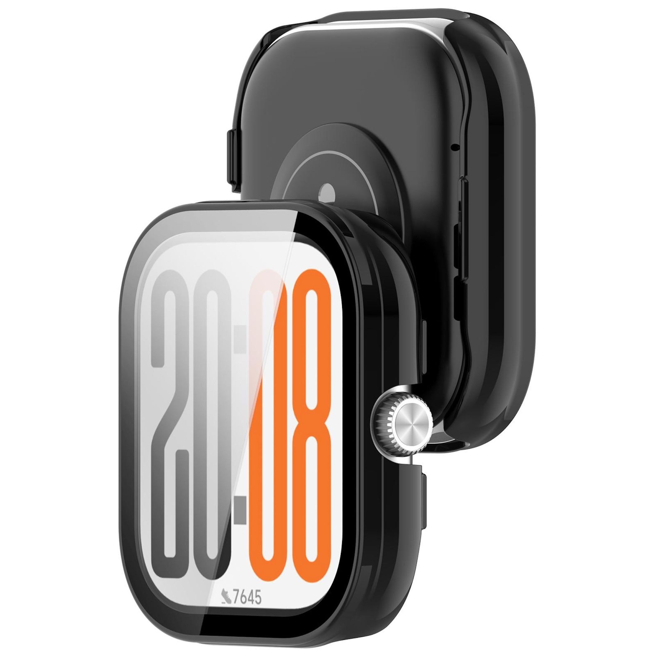 Wigento Smartwatch-Hülle Für Honor Watch X5 Kunststoff Schutz Hülle + 9H Hart Glas Schwarz, Schutzhülle aus PC + Hart Glas für Rundumschutz