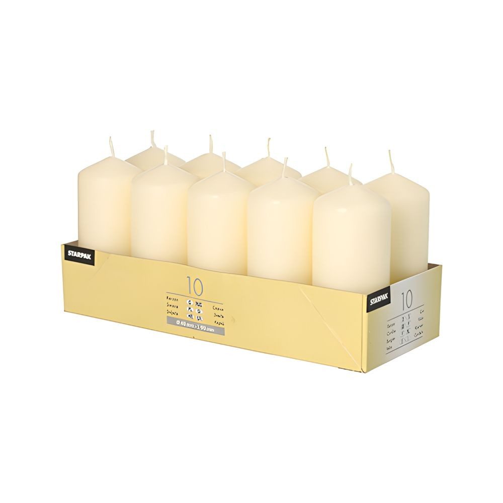 PAPSTAR Stumpenkerze Stumpenkerzen Ø 40 mm, 90 mm creme 40 Stk