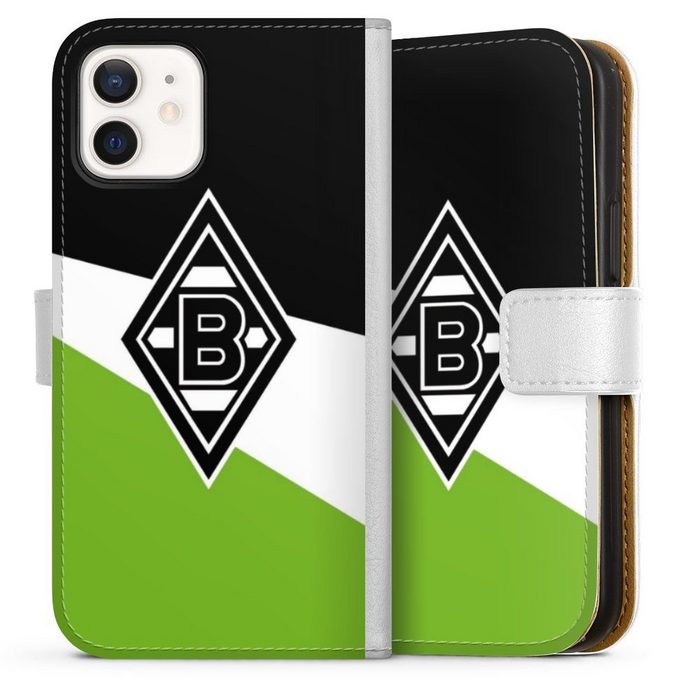 DeinDesign Handyhülle Borussia Mönchengladbach Gladbach Offizielles Lizenzprodukt Apple iPhone 12 Hülle Handy Flip Case Wallet Cover Handytasche Leder