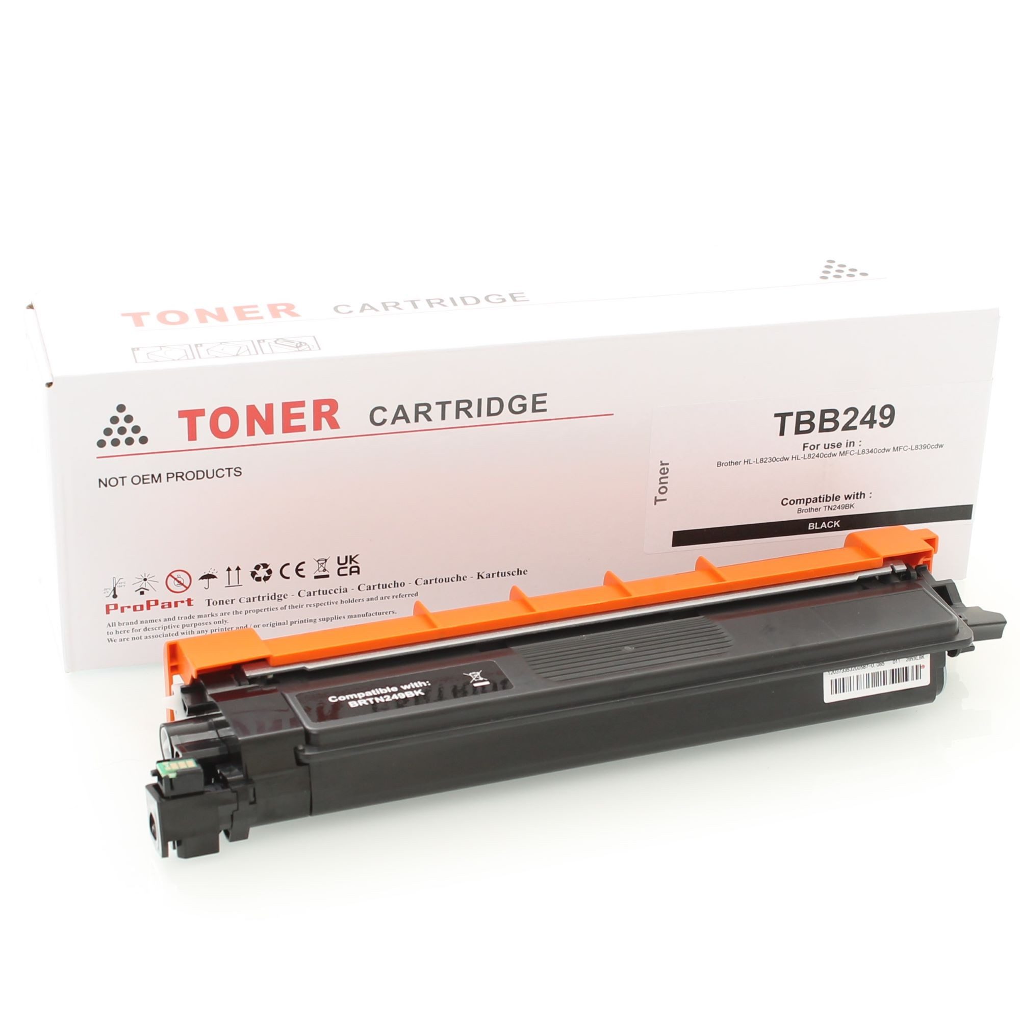 ABC Tonerkartusche Kompatibler Toner XXL für Brother TN249BK Schwarz 4500 Seiten HL-L8230