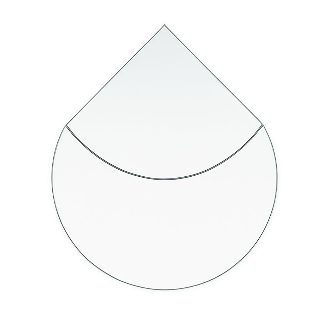 Feuercampus Bodenschutzplatte Funkenschutzplatte Glas für Kaminofen zweiteilig Tropfenform