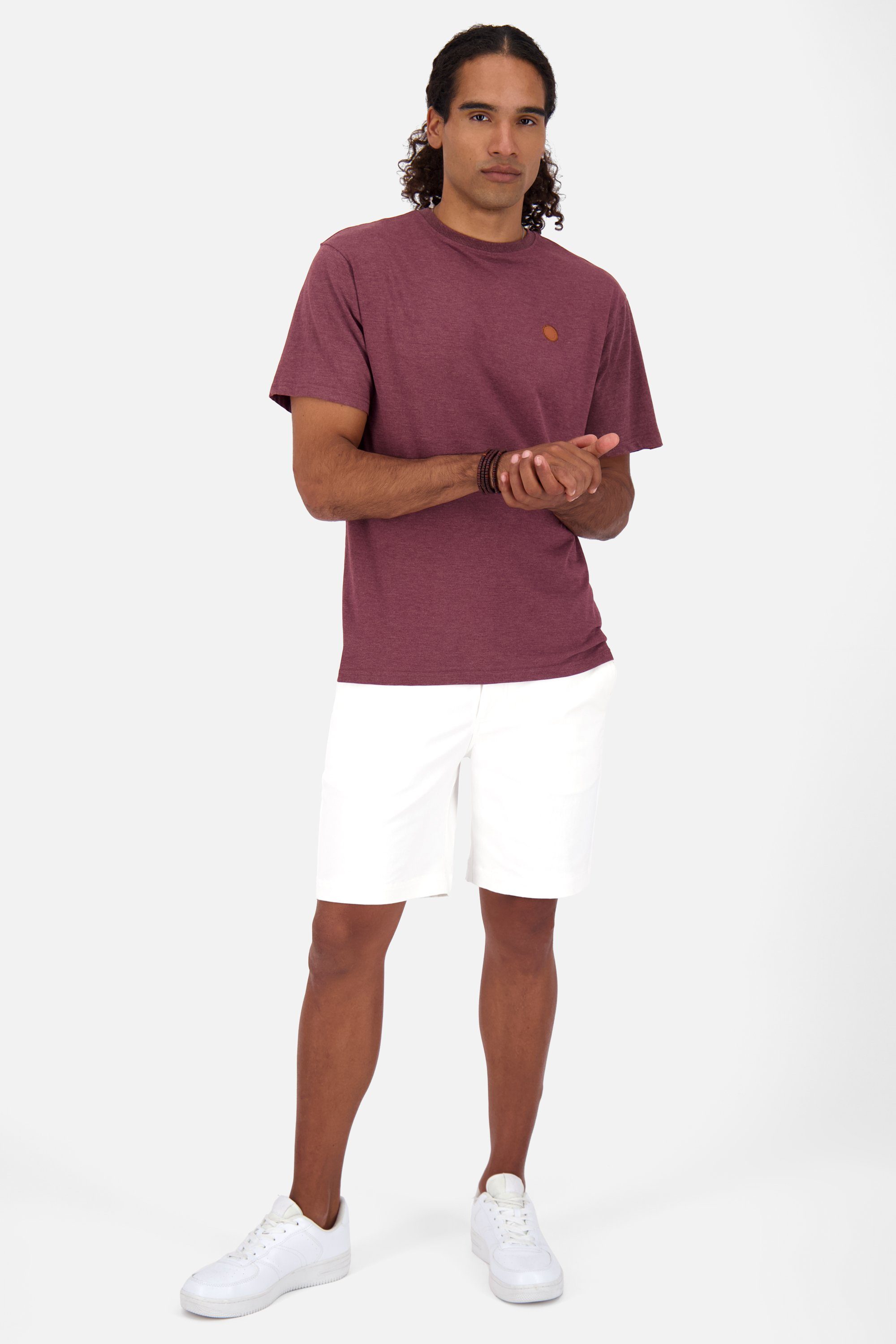 Alife melange & Kickin Herren MaddoxAK dark cherry Shirt Shirt A Rundhalsshirt Kurzarmshirt,