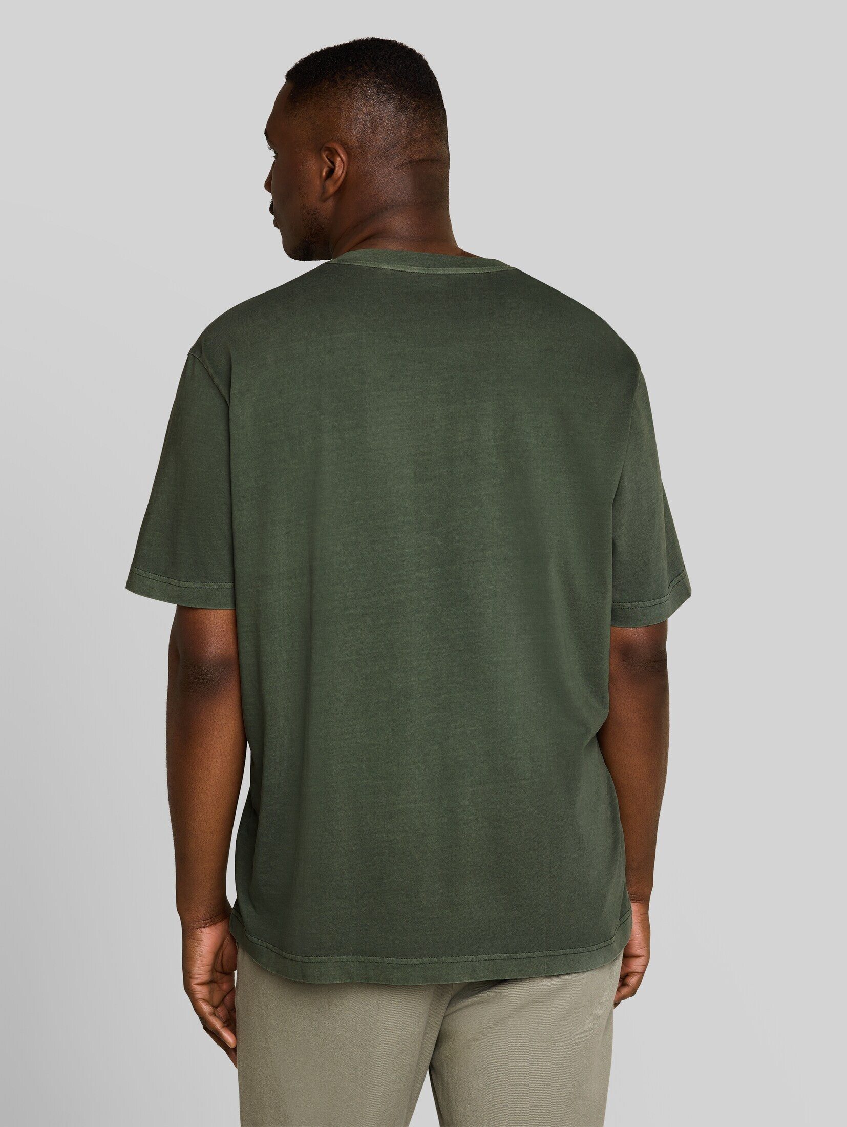 TOM TAILOR PLUS T-Shirt T-Shirt Plus Size - Henley T-Shirt im Used-Look