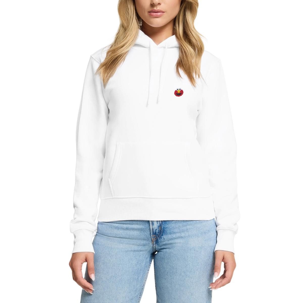Spreadshirt Hoodie Sesamstraße Elmo Gesicht Stick Damen Premium Hoodie (1-tlg)
