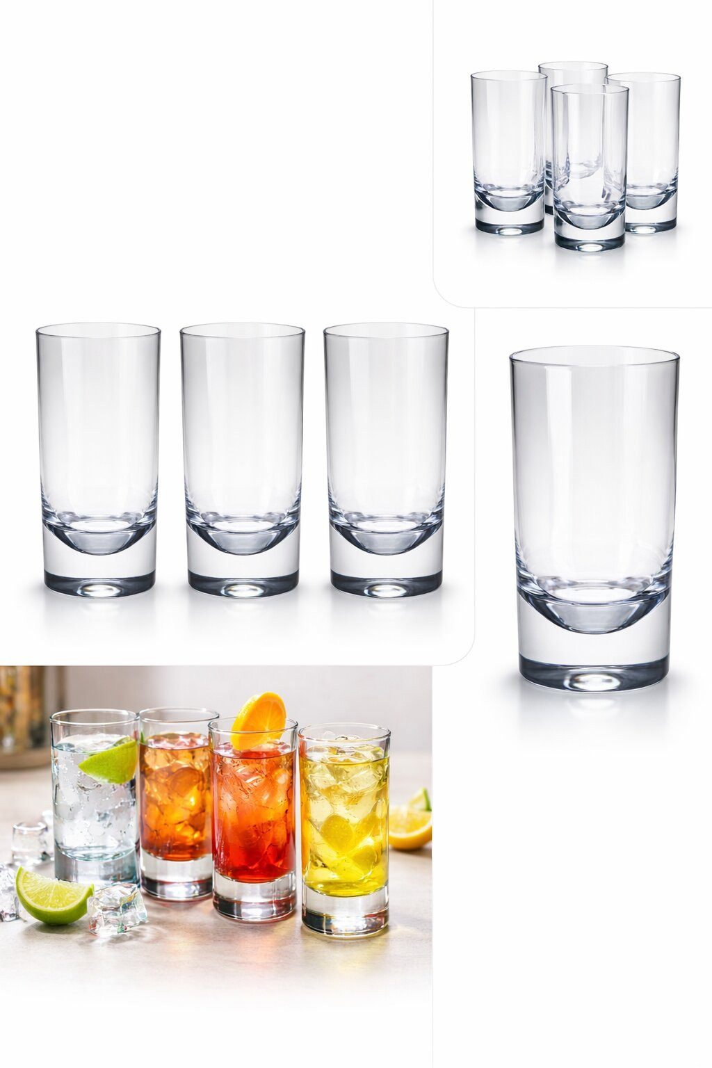 Mach1 Gläser-Set Acrylgläser 4er Set robuste Trinkgläser 290ml für Garten, Camping