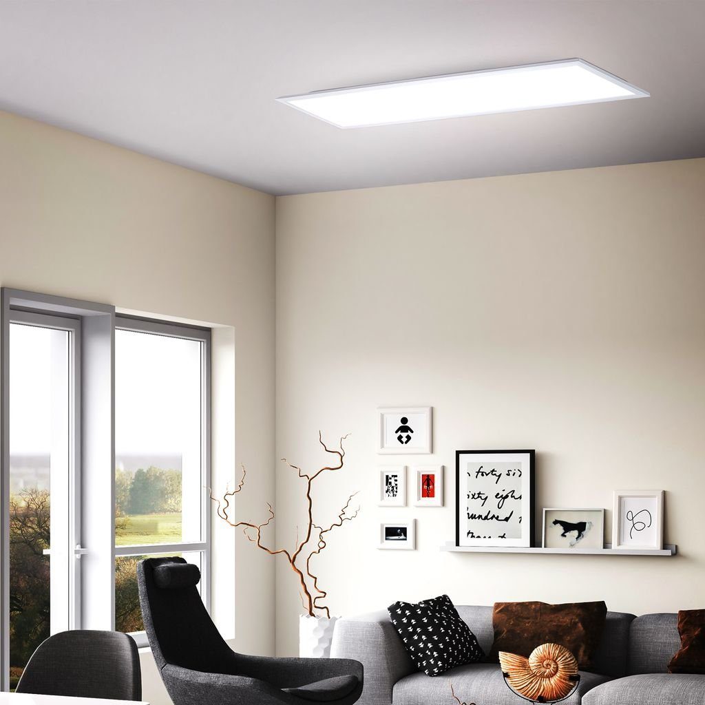 Lumen Nachtlicht Fernbedienung B.K.Licht LED 100x25cm Farbwechsler, 24 3000K-6500K dimmbar Warmweiß, LED Dimmfunktion, Timer CCT 2200 integriert, Memory Neutralweiß, BKL1326, Kaltweiß, Deckenlampe ultra-flach inkl fest Deckenleuchte Weiß Panel Watt