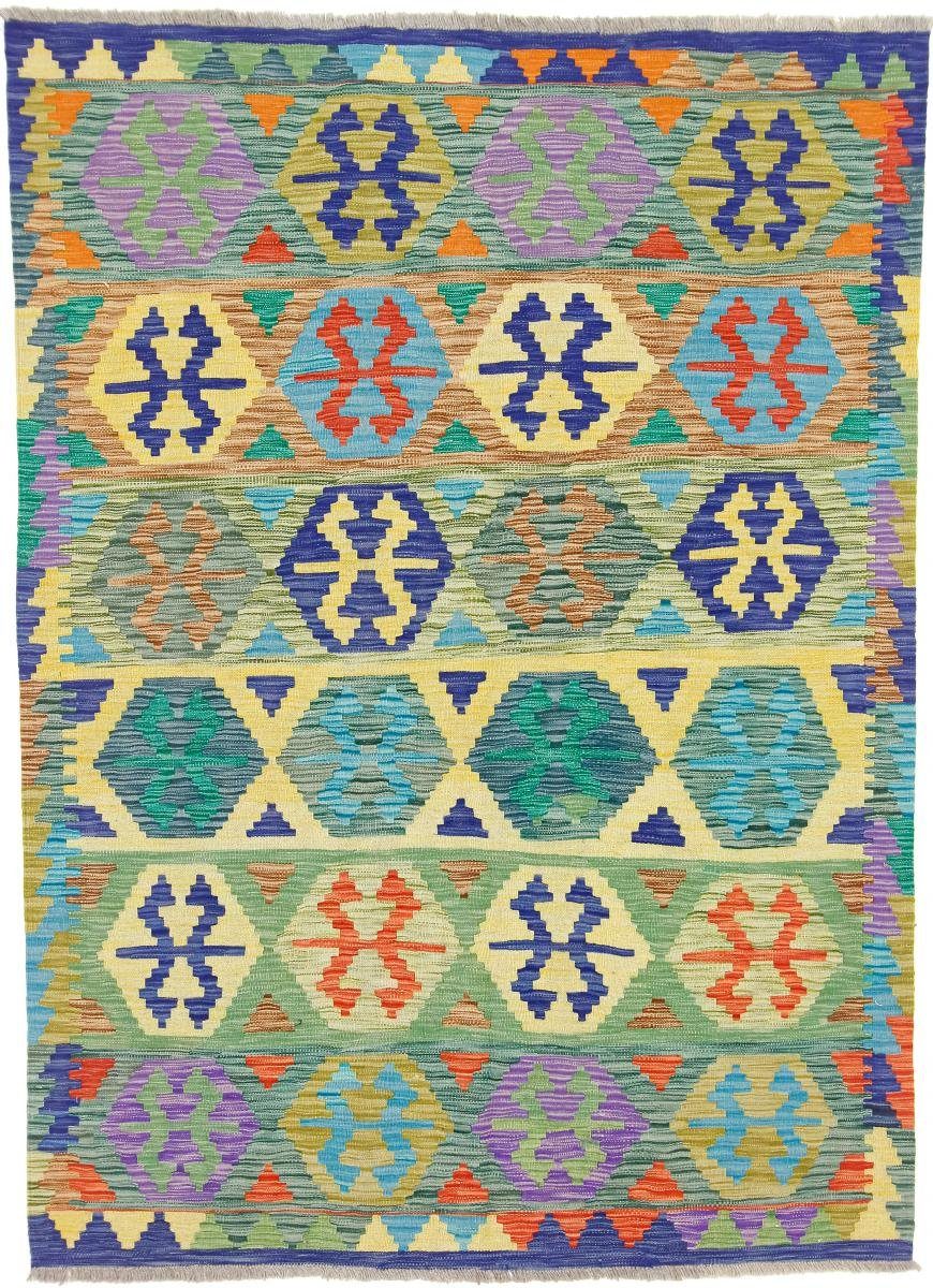 Orientteppich Kelim Afghan 146x203 Handgewebter Orientteppich, Nain Trading, rechteckig, Höhe: 3 mm