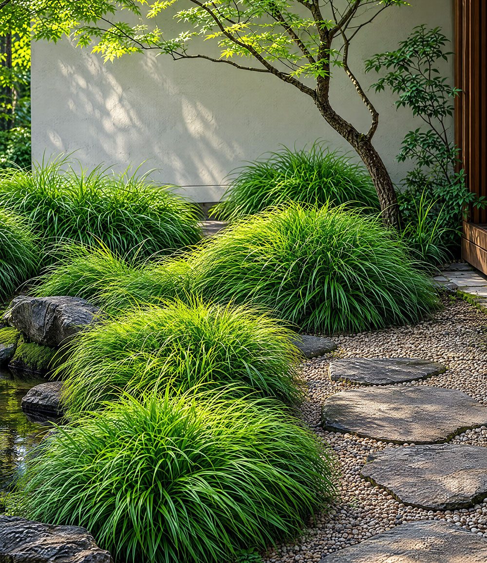 BALDUR Garten Staude Japanisches Berggras Hakonechloa macra, 1 St., Hakonegras, winterhart, mehrjährig, bodendeckend, halbschattig