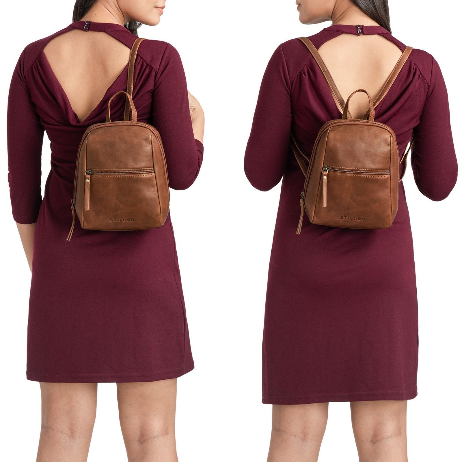STILORD Cityrucksack "Lia" Mini Rucksack Damen Leder günstig online kaufen