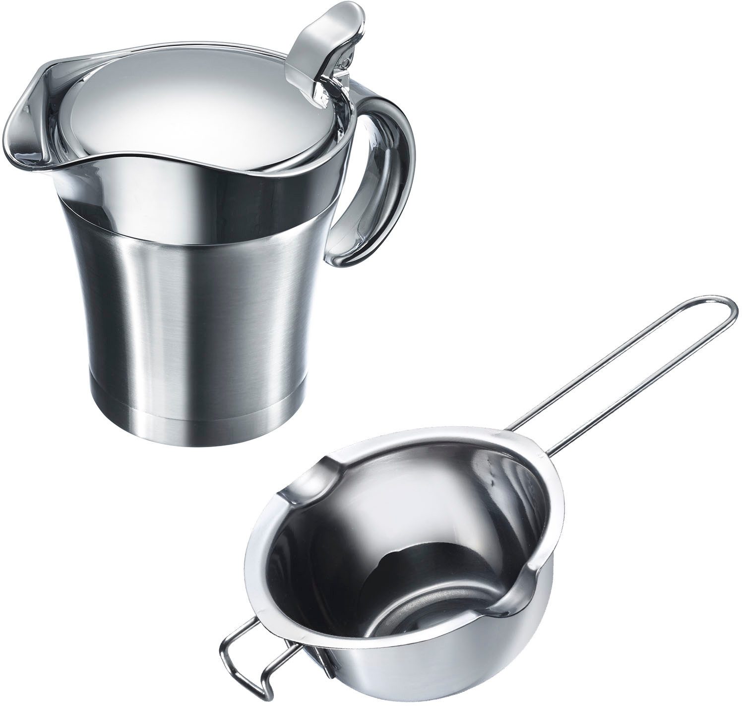 WESTMARK Sauciere, Edelstahl, (Set, 2-tlg), Thermo-Sauciere, Butter-/Schokoladenpfännchen