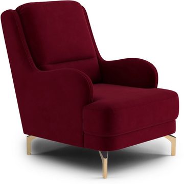 sit&more Sessel Orient 4 V, inkl. 1 Zierkissen mit Strass-Stein, goldfabene Metallfüße