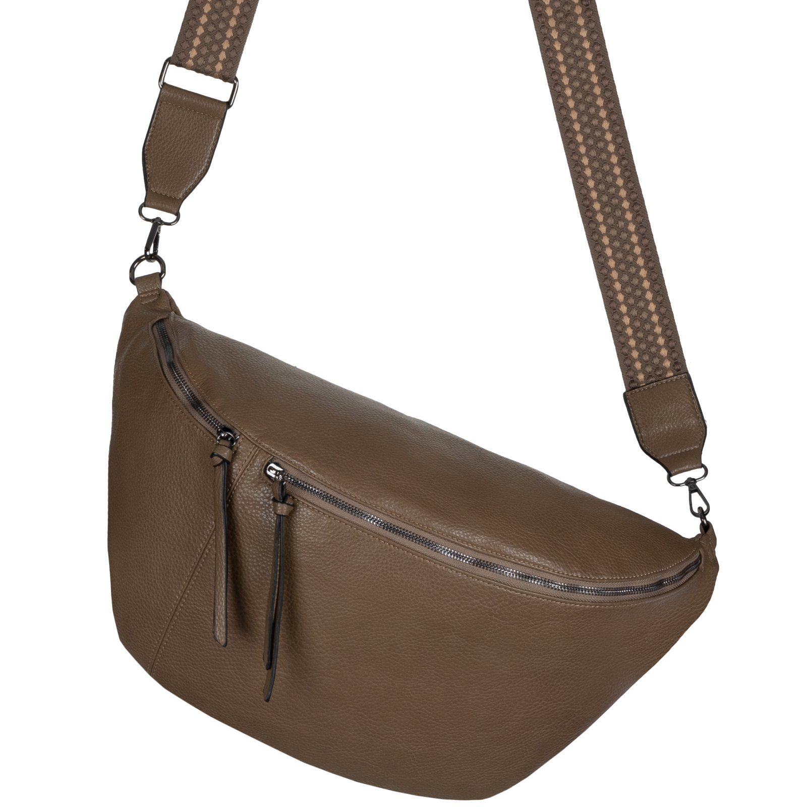 EAAKIE Gürteltasche Bauchtasche XXL Umhängetasche Crossbody-Bag Kunstleder günstig online kaufen