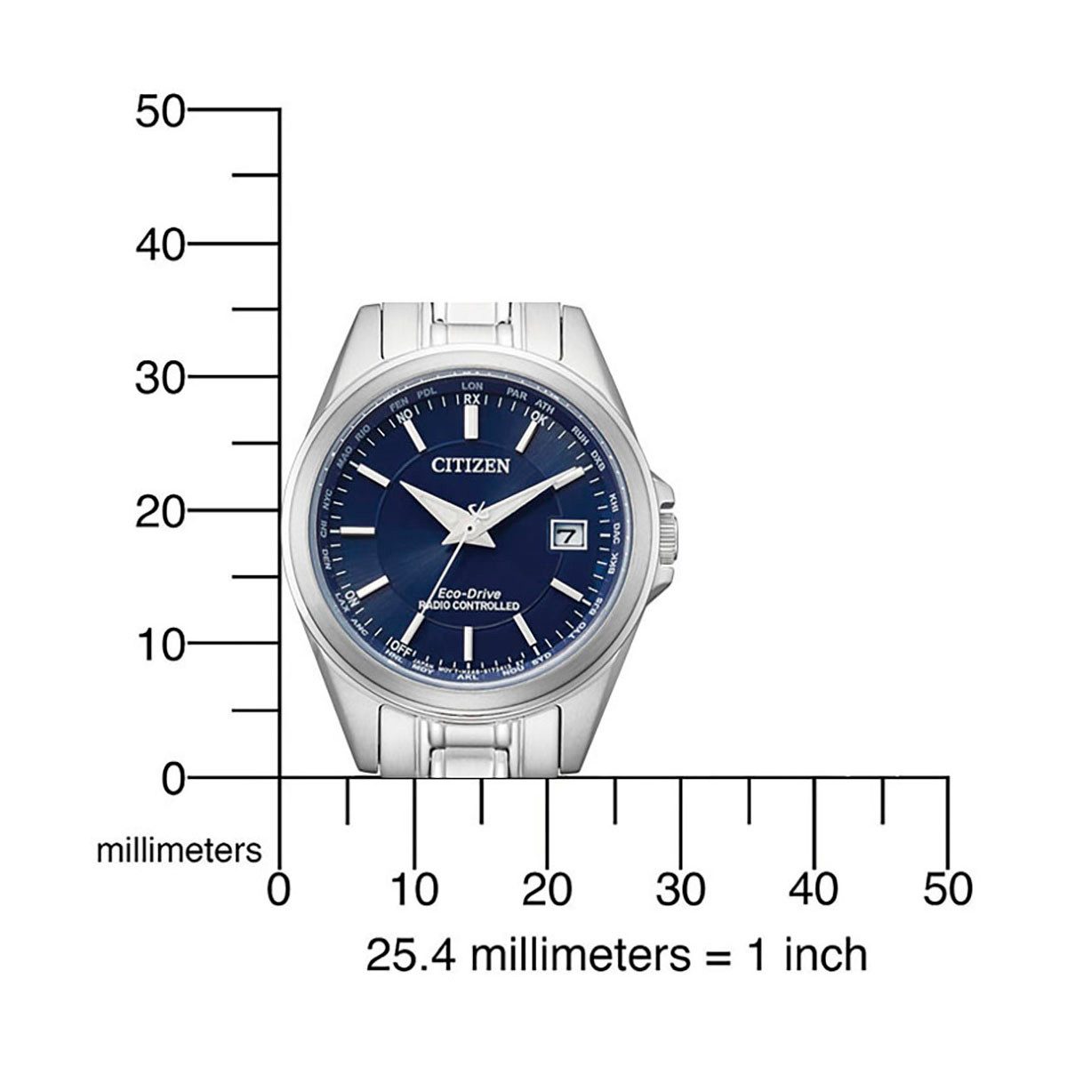 Citizen Funkuhr EC1180-81L, Armbanduhr, Damenuhr, Solar, Edelstahlarmband, Saphirglas, Datum