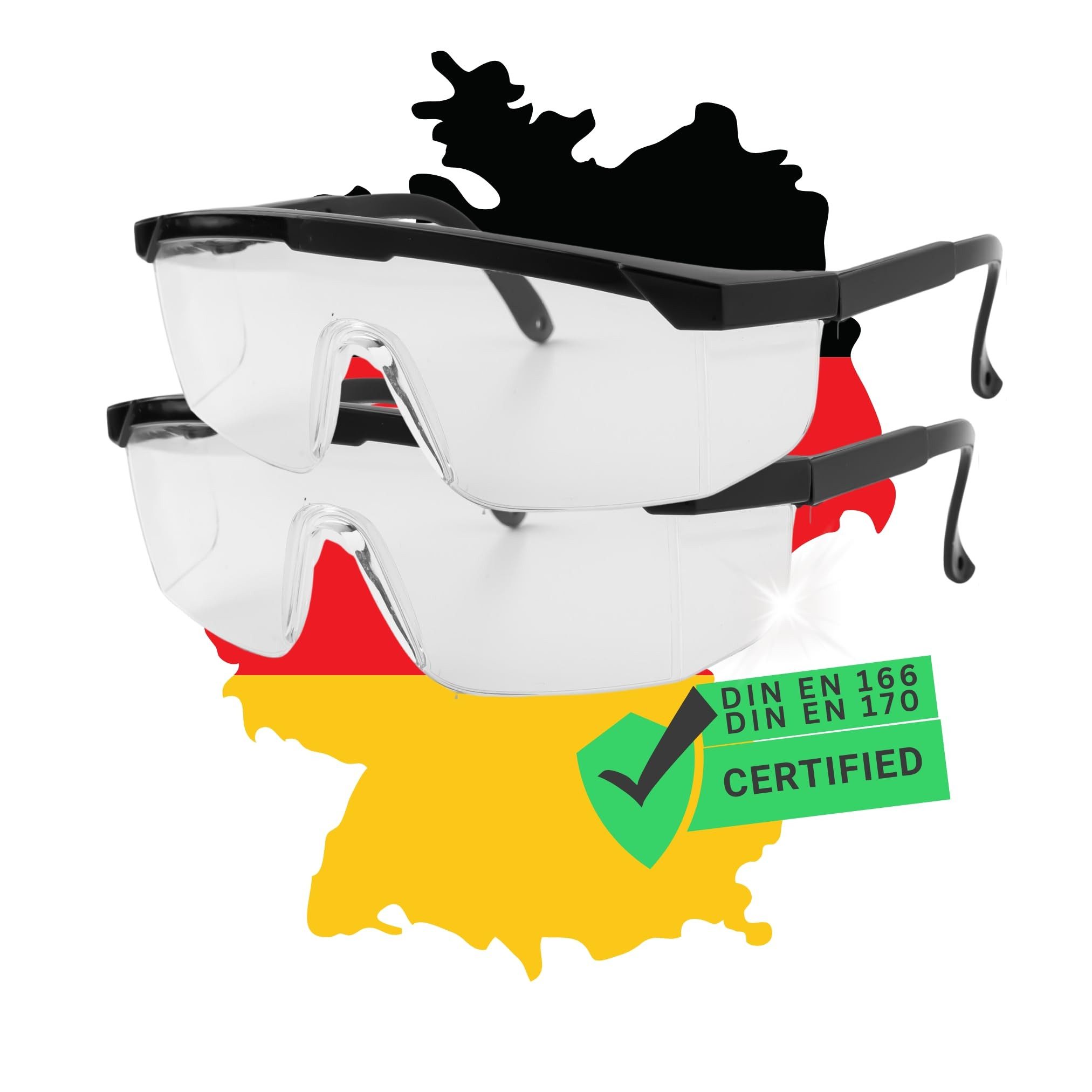 Arbeitsschutzbrille 2x Profi Bügel Schutzbrille faltbar DIN EN 166 DIN EN 170 UV-Schutz