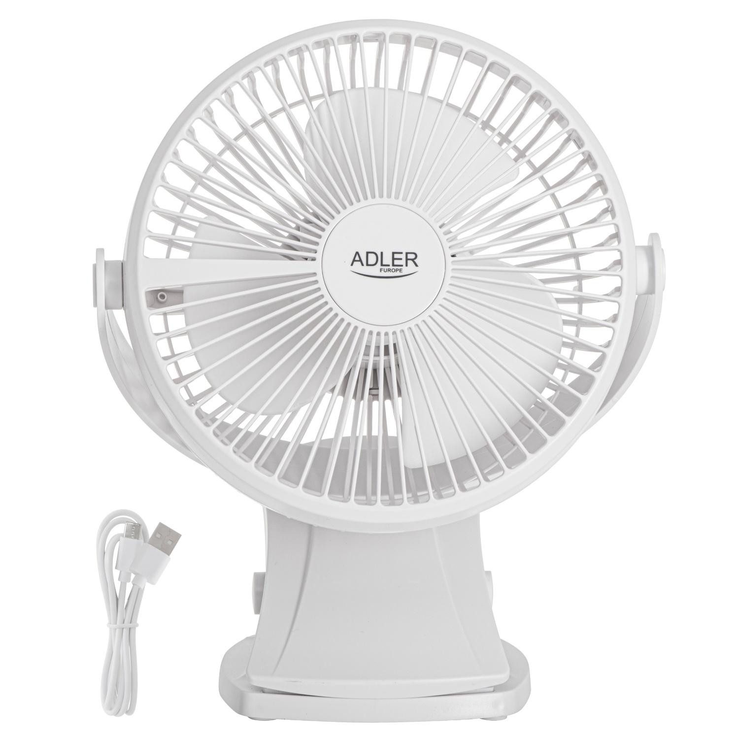 Adler Akku-Ventilator Adler AD 7342 white Akku-Ventilator mit Clip