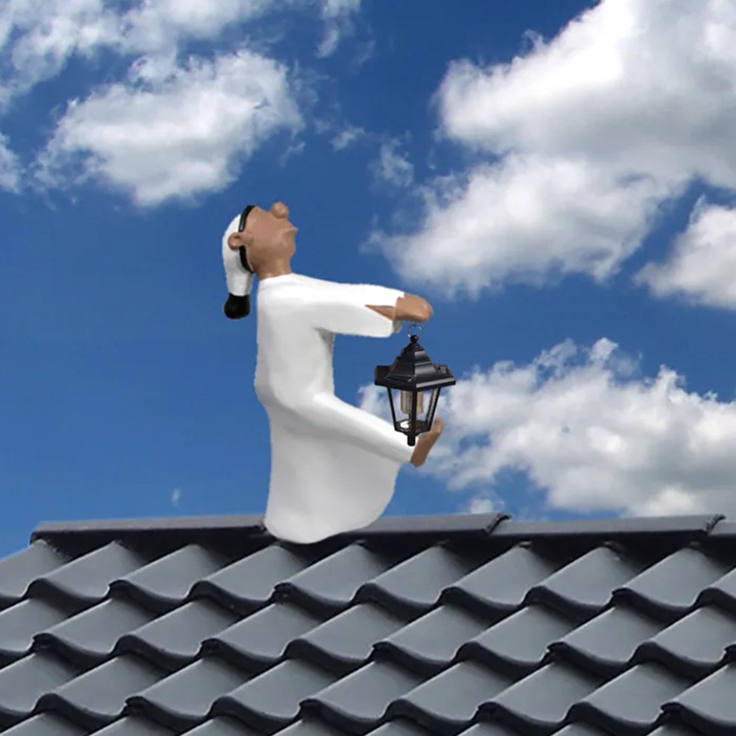 Fachhandel Plus Dekofigur Schlafwandler Fritz mit LED-Solarlaterne Firstsch günstig online kaufen