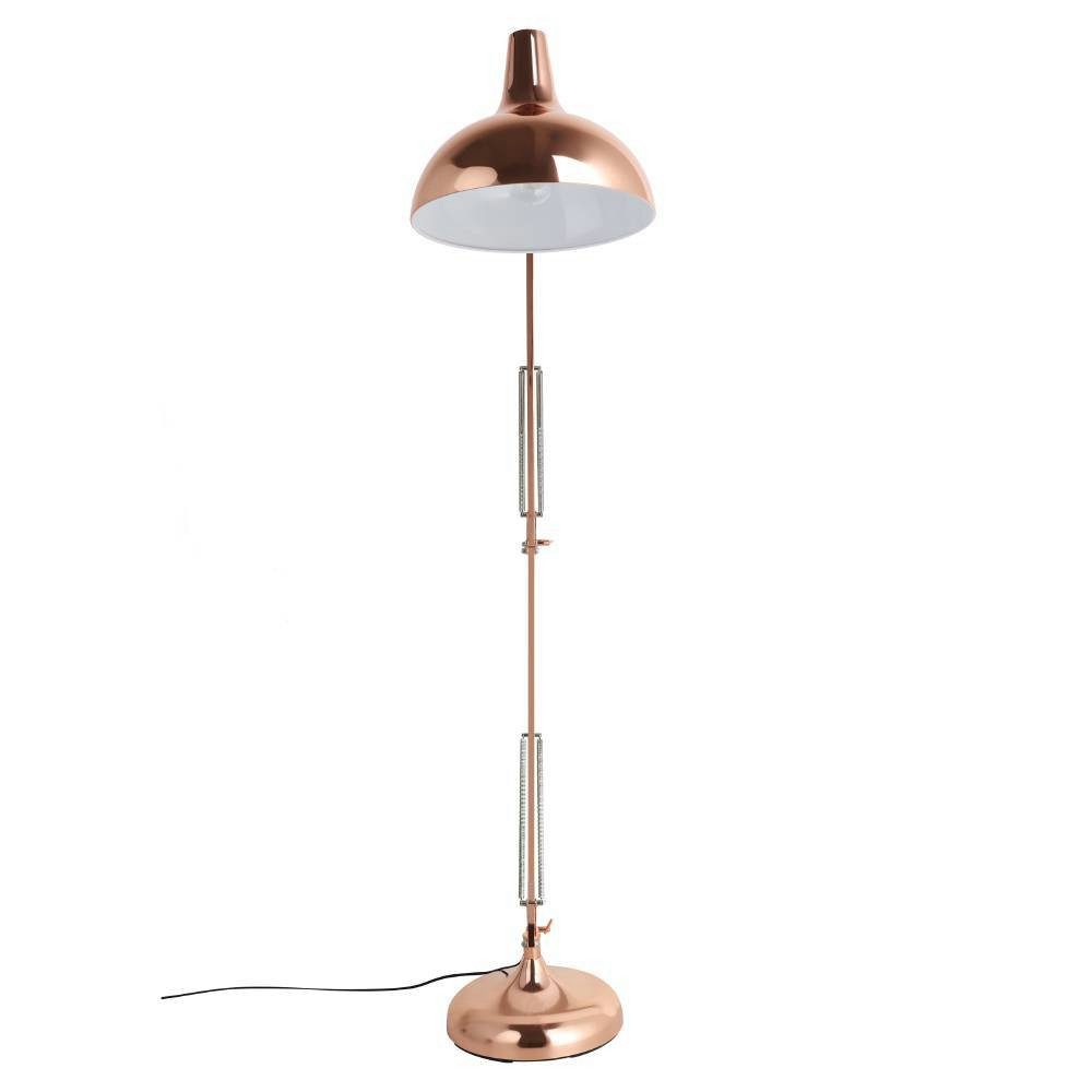 EGLO Stehlampe BORGILLIO, ohne Leuchtmittel, Standleuchte, Industrial, Stahl in Kupfer, E27, inkl. Trittschalter