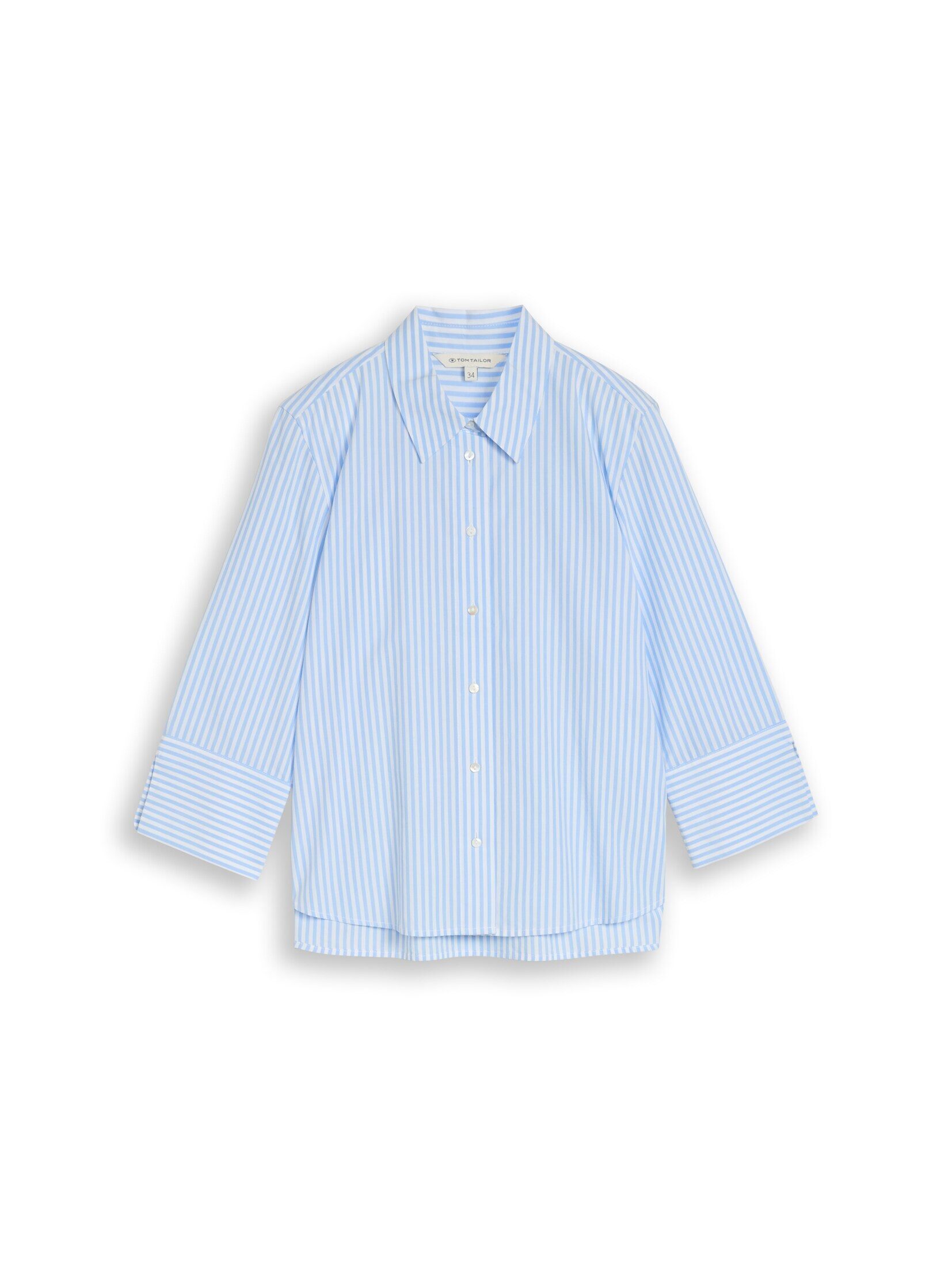 TOM TAILOR Langarmbluse Blusen & Shirts Popeline Hemdbluse mit 3/4-Arm günstig online kaufen