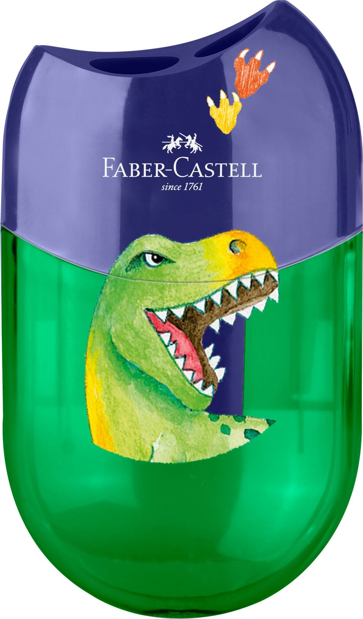 Faber-Castell Anspitzer Faber Castell Doppelspitzdose oval Dino