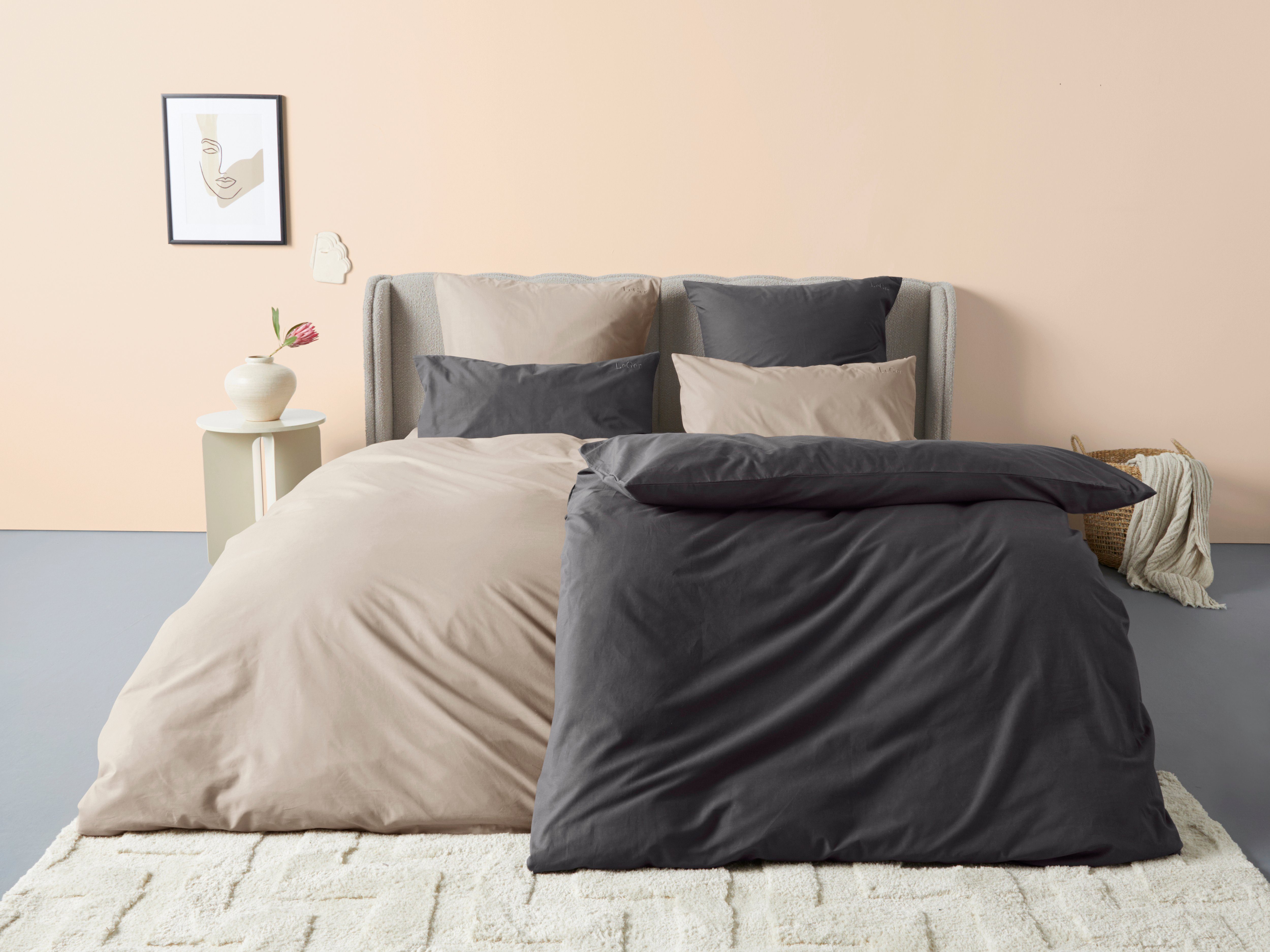 LeGer Home by Lena Gercke Bettwäsche Anisa in Gr. 135x200, 155x220 cm oder 200x200, Renforcé, 2 teilig, Bettwäsche aus Baumwolle, unifarbene Bettwäsche mit Reißverschluss