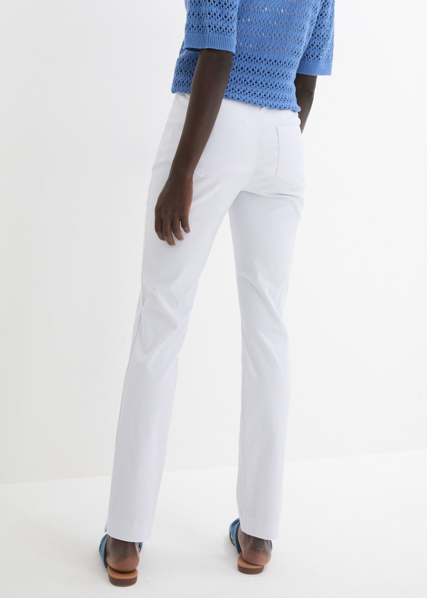bonprix Stretch-Hose aus Viskose, Slim Fit Passform, Schlupfform mit Gürtelschlaufen