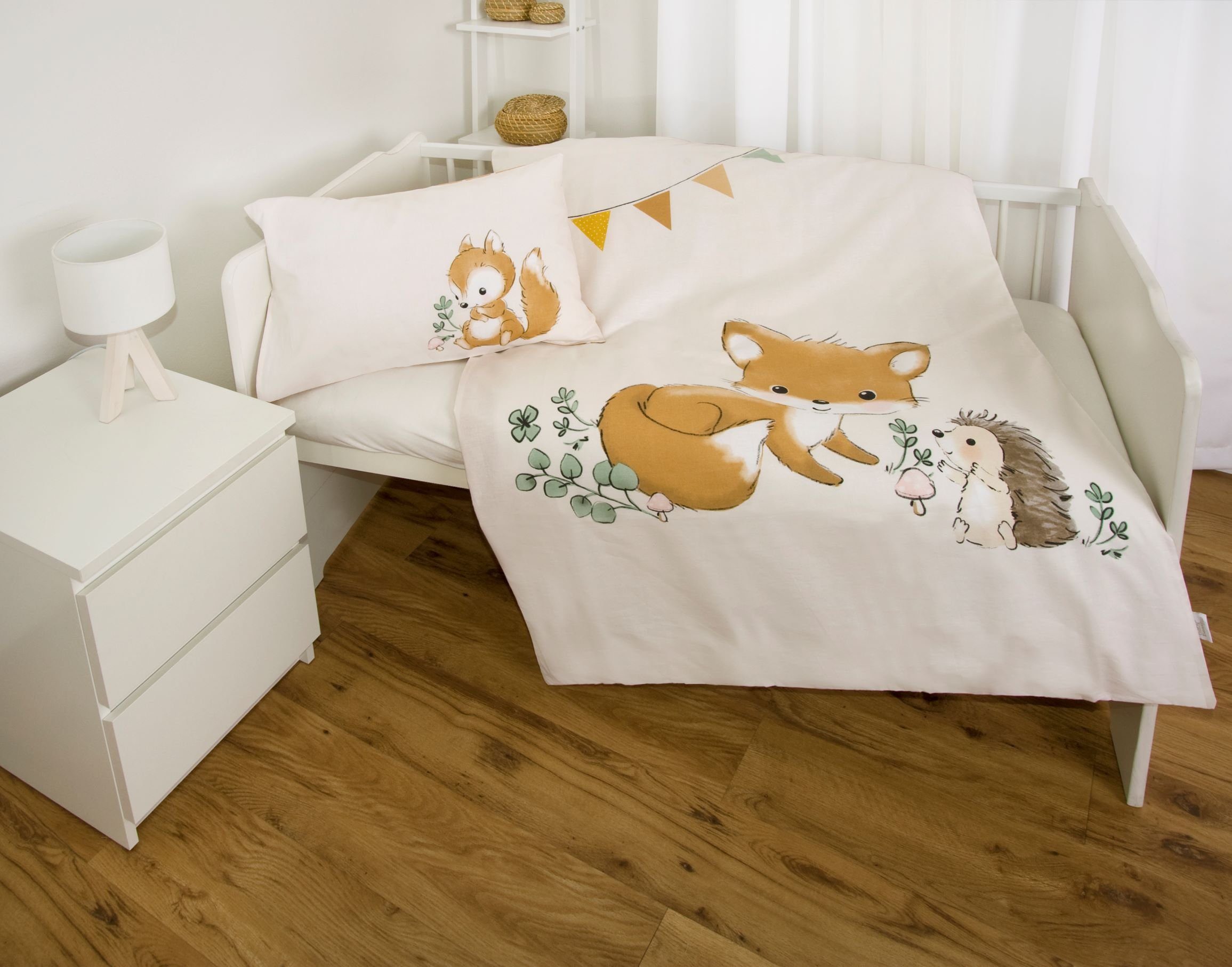 Herding Babybettwäsche Herding Flanell Kinder Baby Bettwäsche Waldfreunde 1 günstig online kaufen