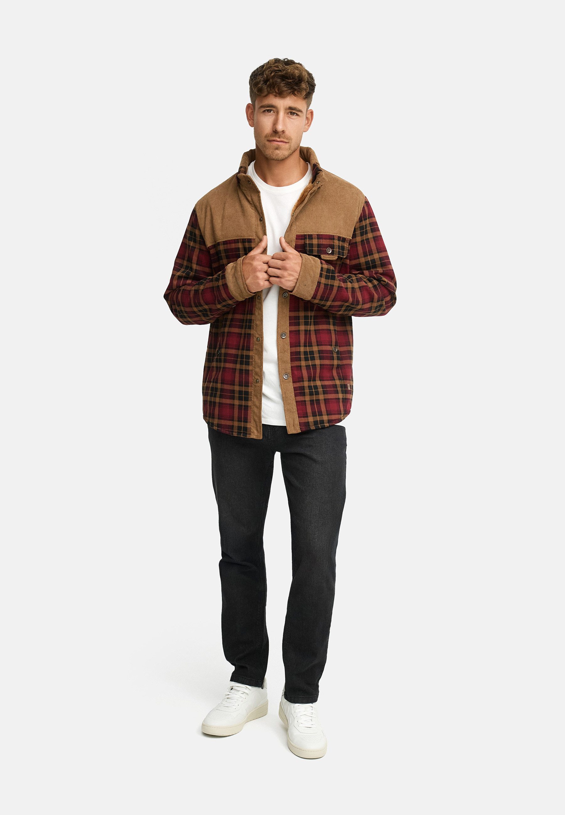 INDICODE Sommerjacke Herren INHolz Übergangsjacke Herrenjacke Warm gefüttertes Holzfällerhemd mit Teddy-Innenseite – Bild 5 von 5
