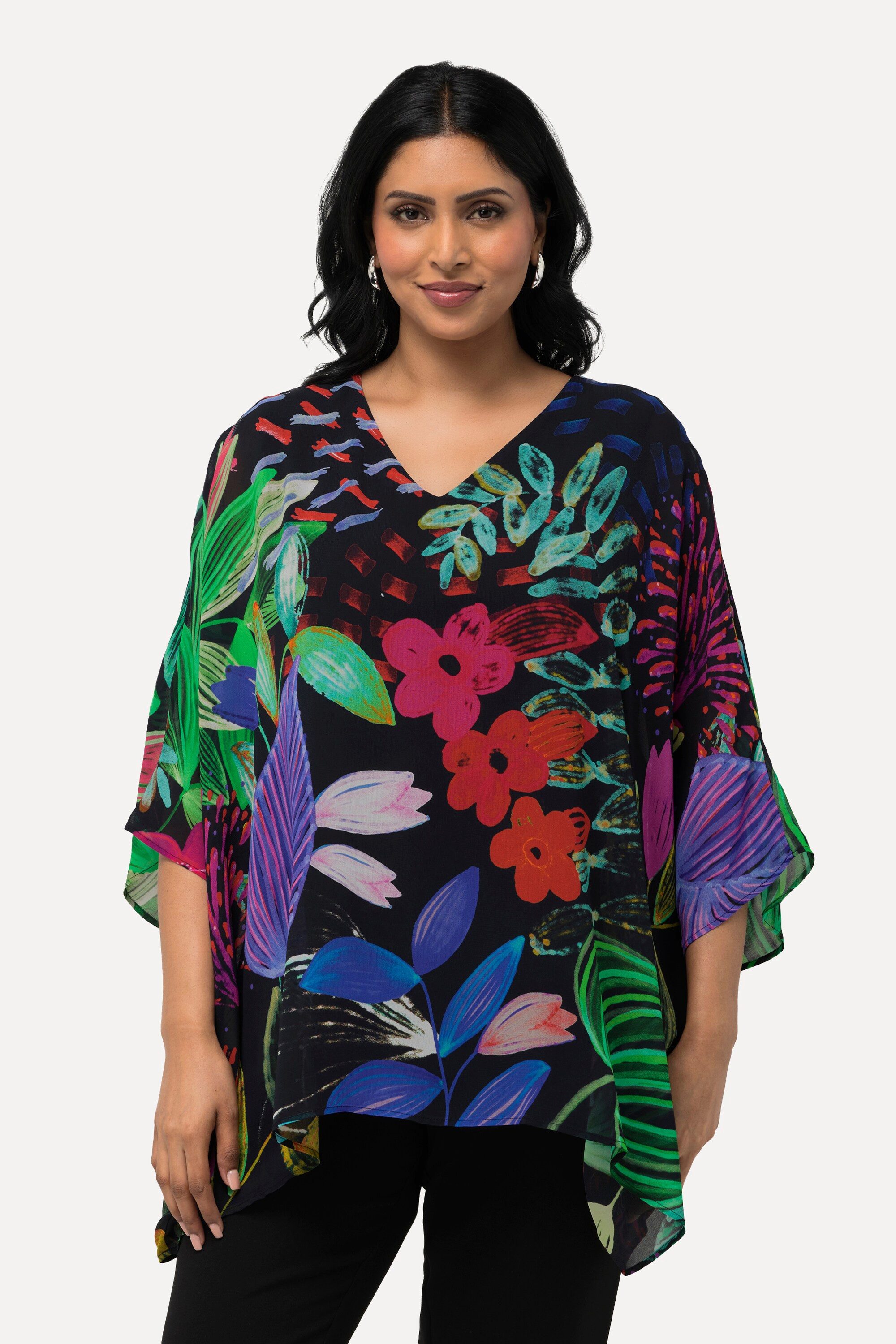Ulla Popken Tunika Bluse doppellagig Oversized günstig online kaufen