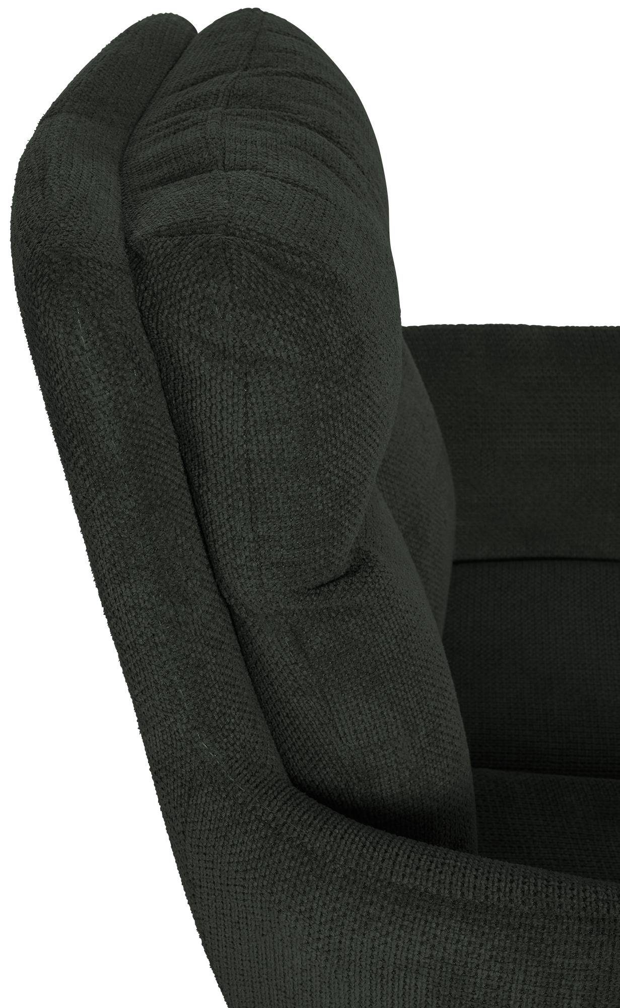 Stoff-Bezug Mit schwenkbarer CLP Polster-Stuhl schwarz Vilas, Esszimmerstuhl