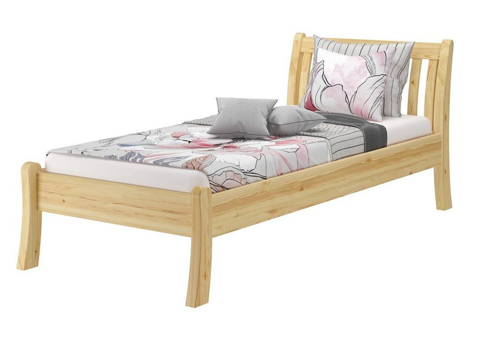 ERST-HOLZ Bett Einzelbett hohe Sitzkante Kiefer massiv natur 90x200 cm ...