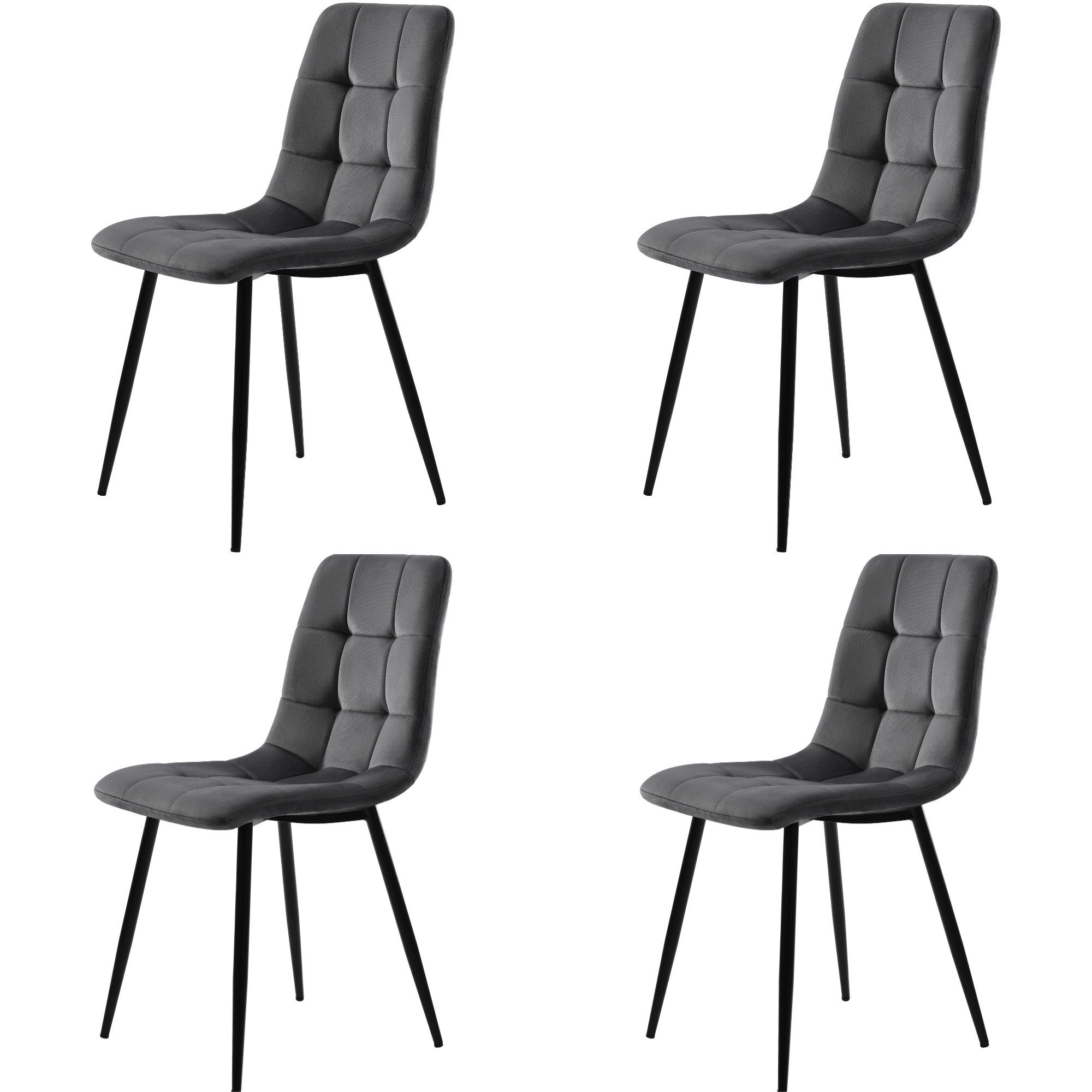 4-Fußstuhl 4St, Polsterstuhl Design Stuhl, Tragfähigkeit 150kg, Küchenstuhl
