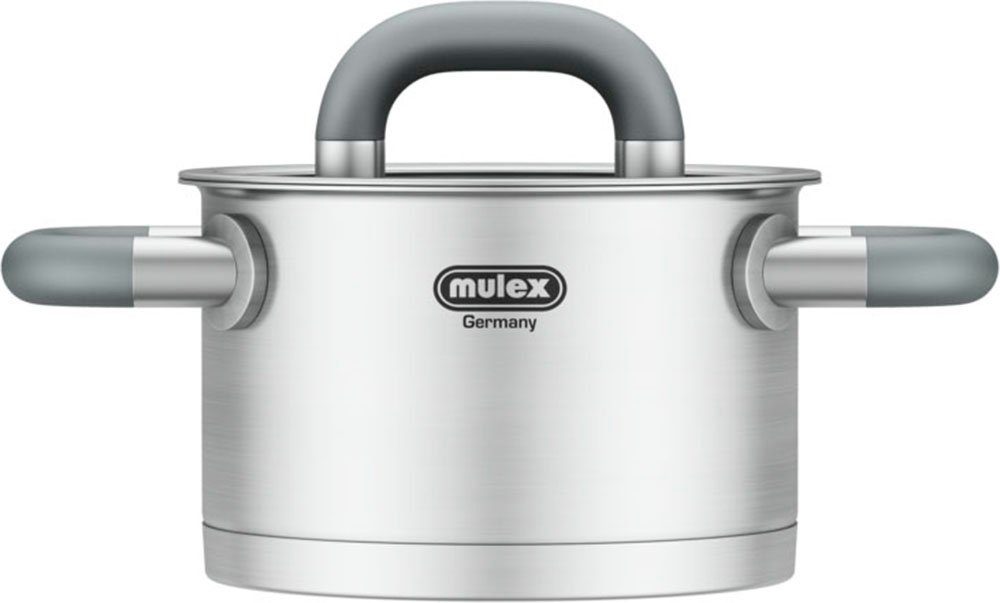 Mulex Kochtopf LUGANO, Edelstahl 18/10, Messskala, Schütrand, Kapselboden, Induktion