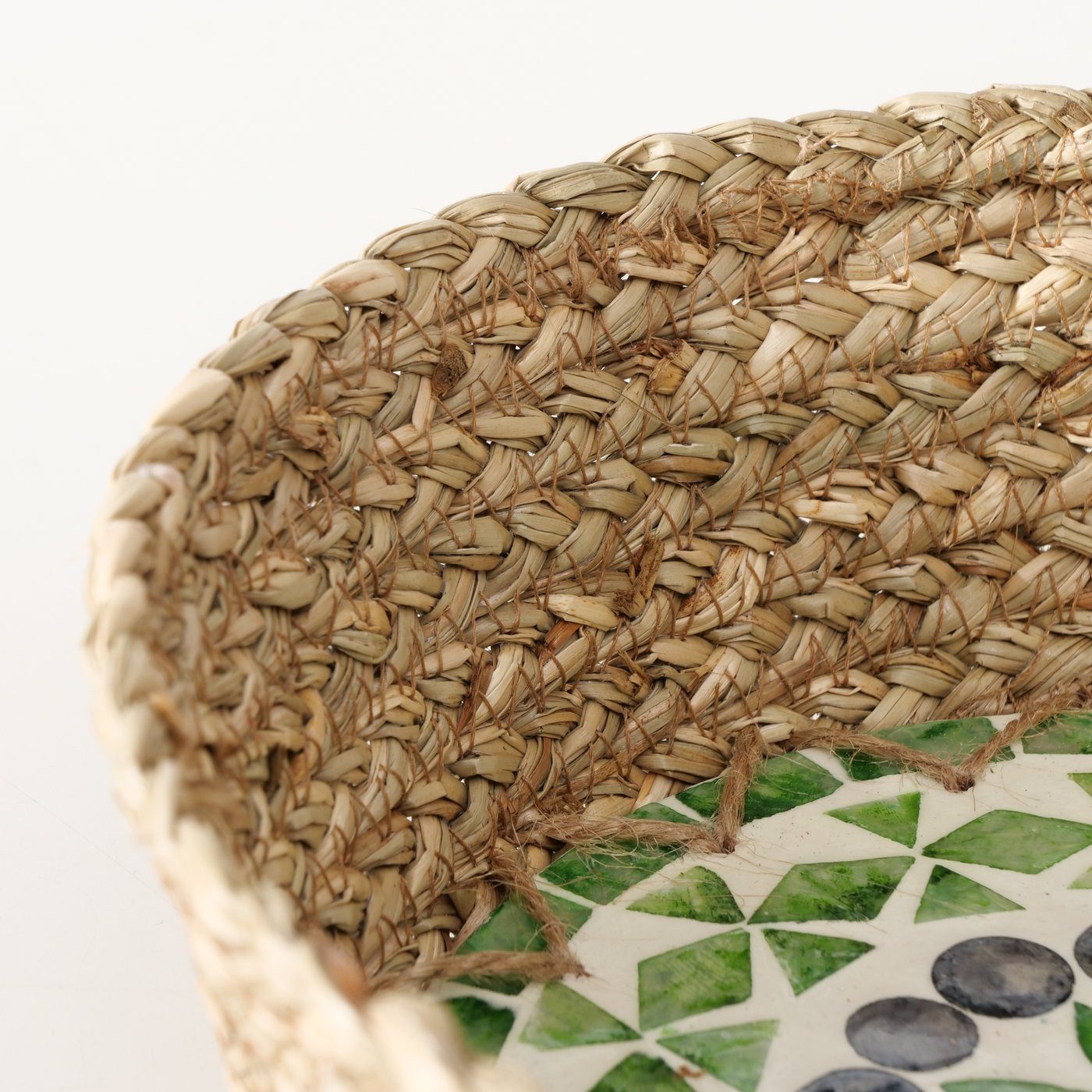 BOLTZE Dekokorb Korb aus Seegras mit Mosaikboden Ø 23 cm von Boltze Moderner Korb Bröt