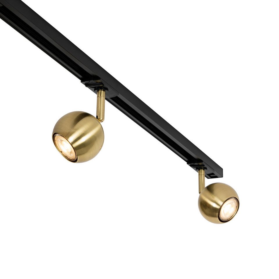 Qazqa Schienensystem-Sets Iconic gissi, ohne Leuchtmittel, Warmweiß, QAZQA Schienen­leuchte, gu10, gold, Stahl, Modern