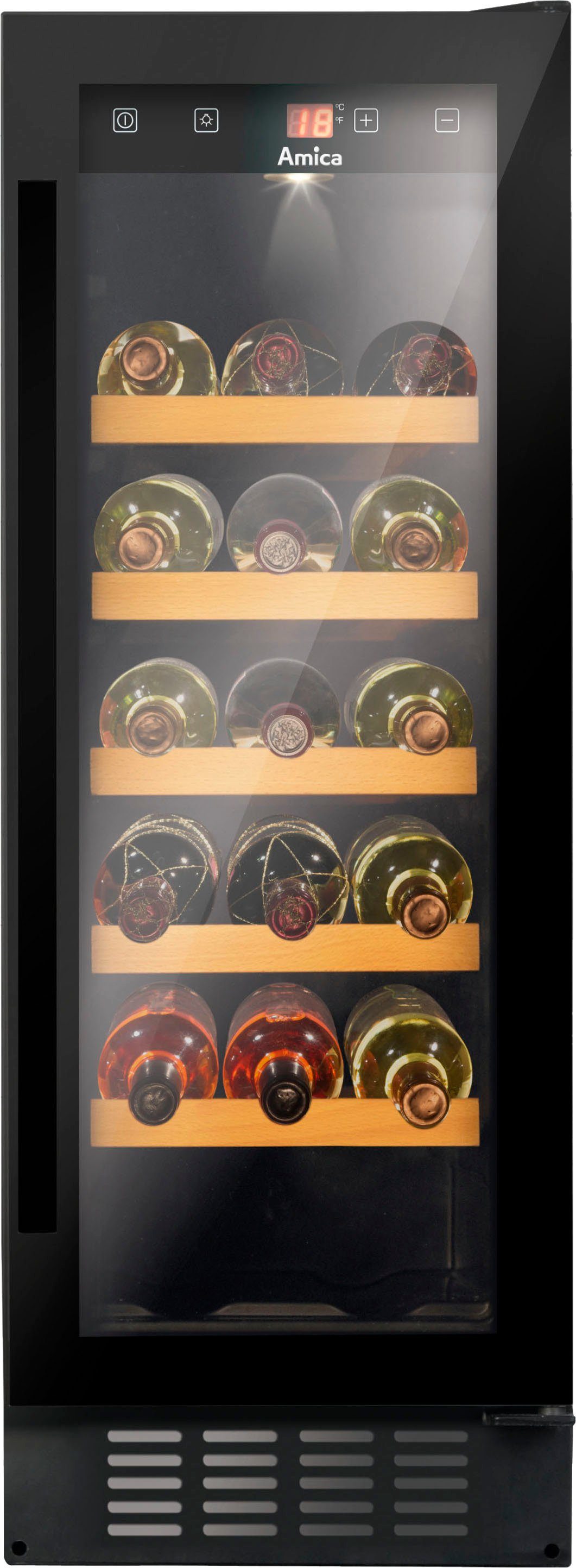 Amica Weinkühlschrank WK 341 115 S, für 20 Standardflaschen á 0,75l,Standkühlschrank