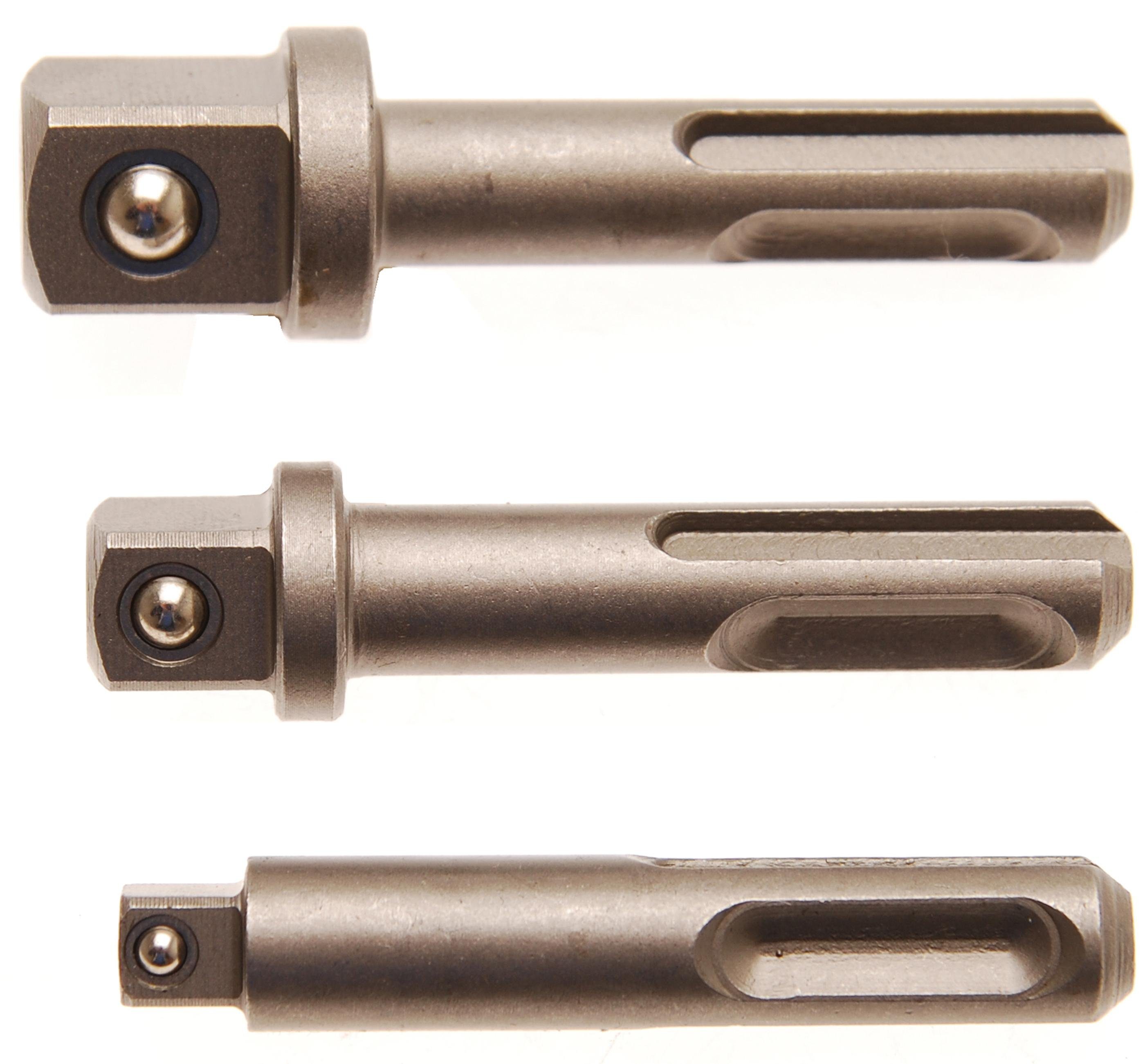 BGS technic Ratschenringschlüssel Adapter-Satz, SDS - Außenvierkant 6,3 mm (1/4), 10 mm (3/8), 12,5 mm (1/2), 3-tlg.