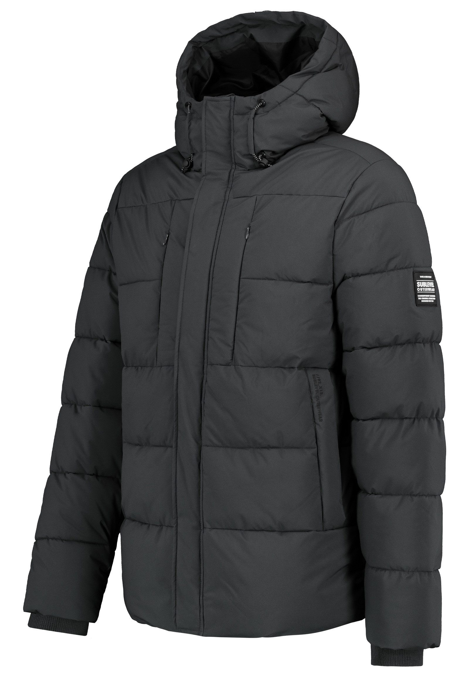SUBLEVEL Steppjacke Herren Winterjacke Übergangsjacke Jacke Warm Modern mit Kapuze