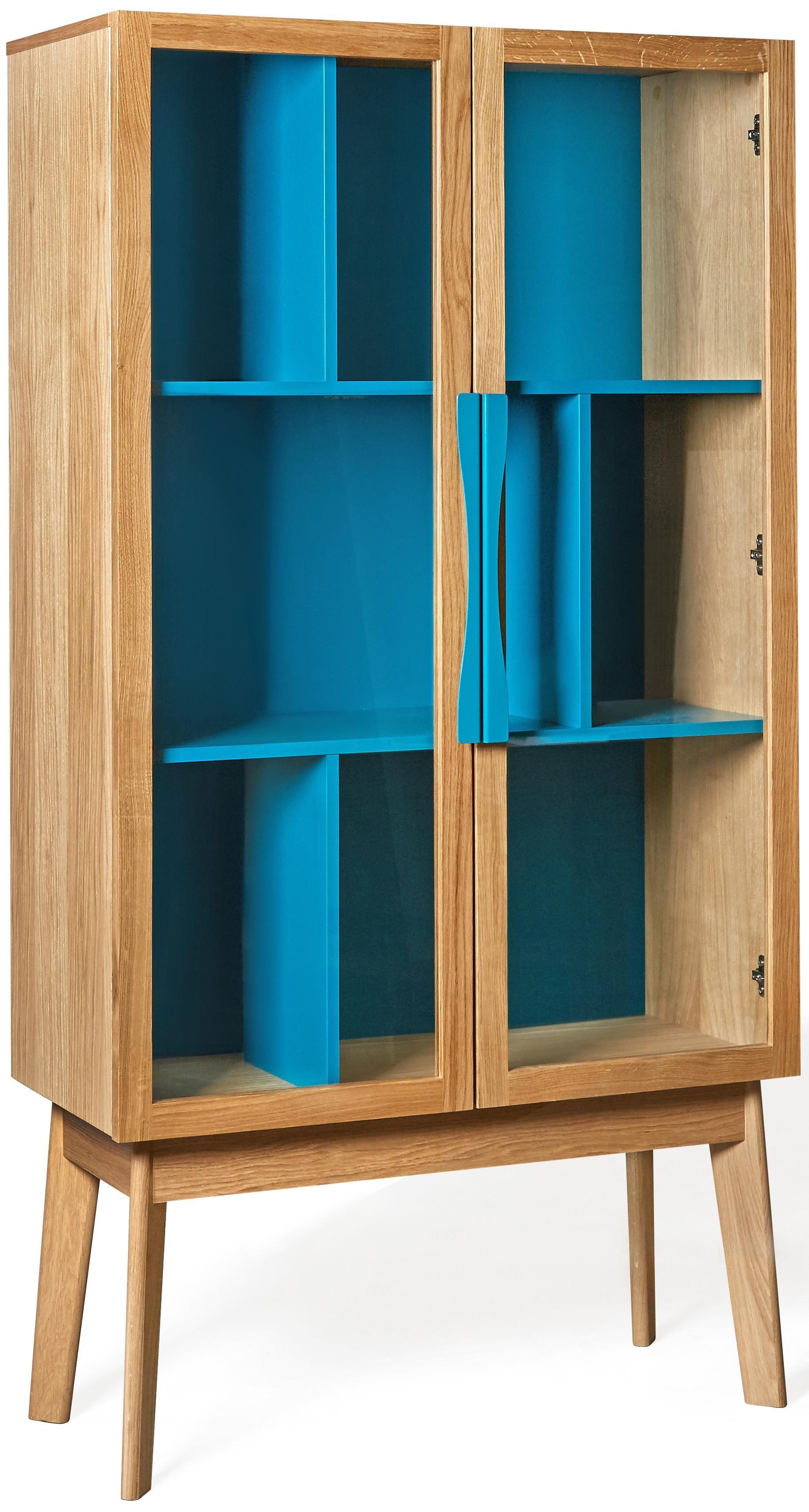 Woodman Bücherregal Hilla, Breite 88 cm, Türen mit Glaseinsätzen, Holzfurnier aus Eiche, FSC®