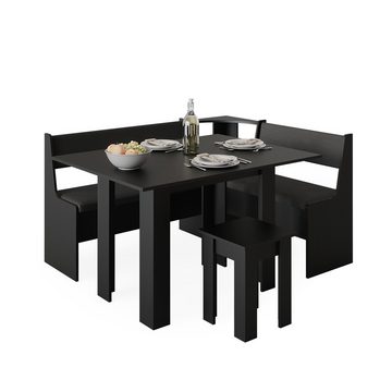 Vicco Esstisch Serviertisch mit Hocker ROMAN Schwarz