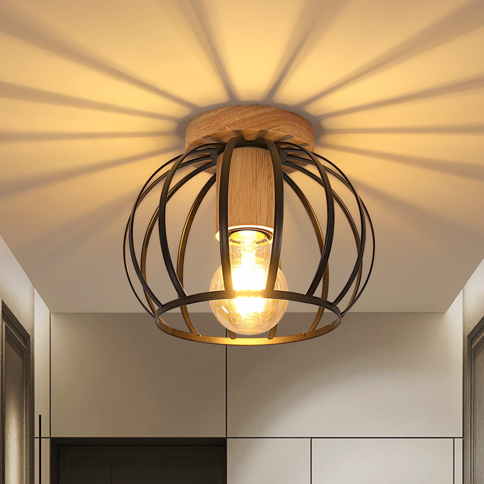 Goeco Deckenleuchte Schmiedeeisen Deckenlampe,Wassermelonenlampe,E27,für Ho günstig online kaufen