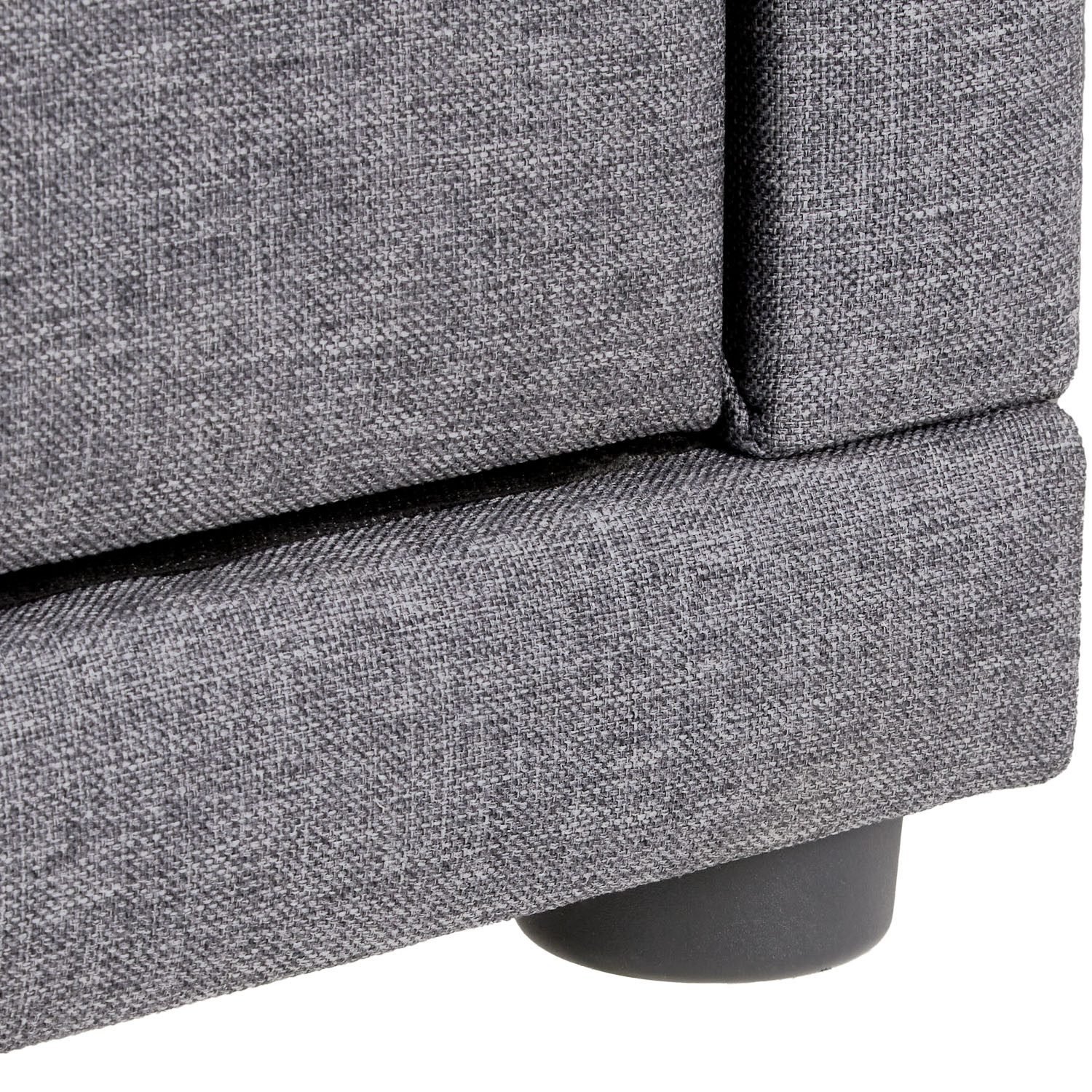 Homestyle4u Nachttisch mit 2 Schubladen Stoff Grau Beige 1 /2er Set Nachtkonsolen Kommode (1-St)