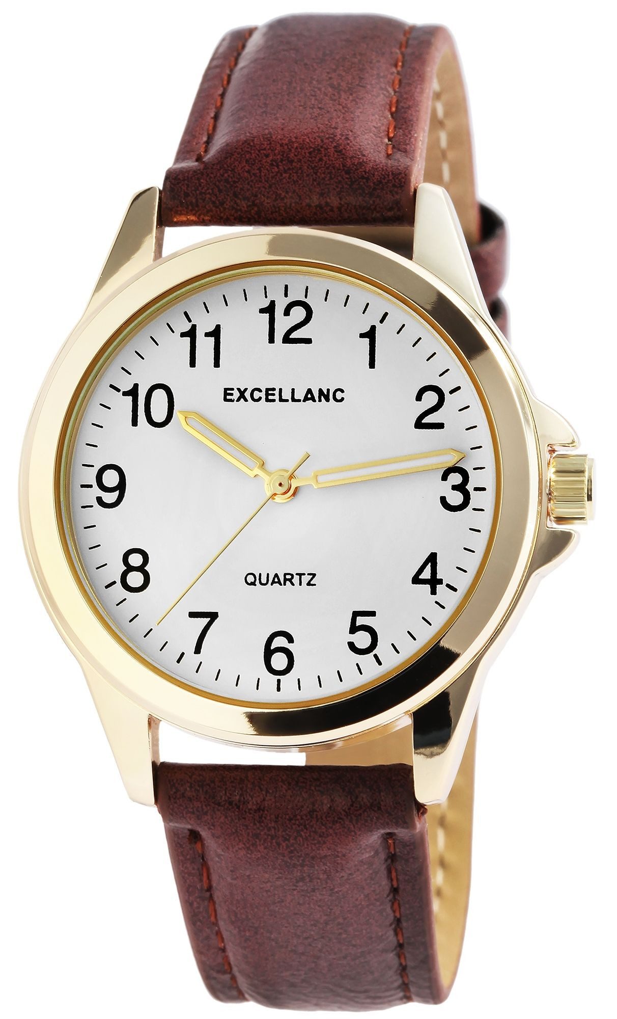EXCELLANC Quarzuhr 2900212 Excellanc Herrenuhr mit Band aus Lederimitat, 22 günstig online kaufen