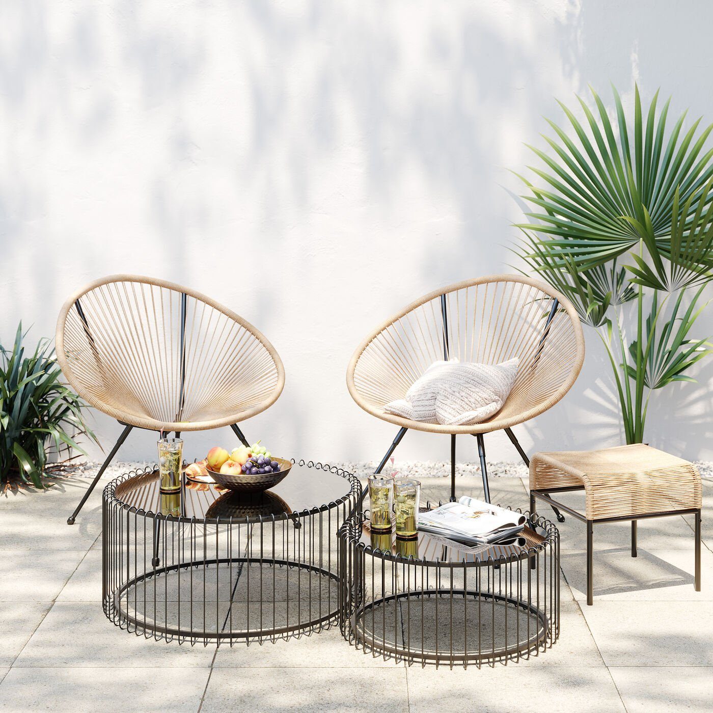 Kare Design Gartenlounge-Hocker Acapulco günstig online kaufen