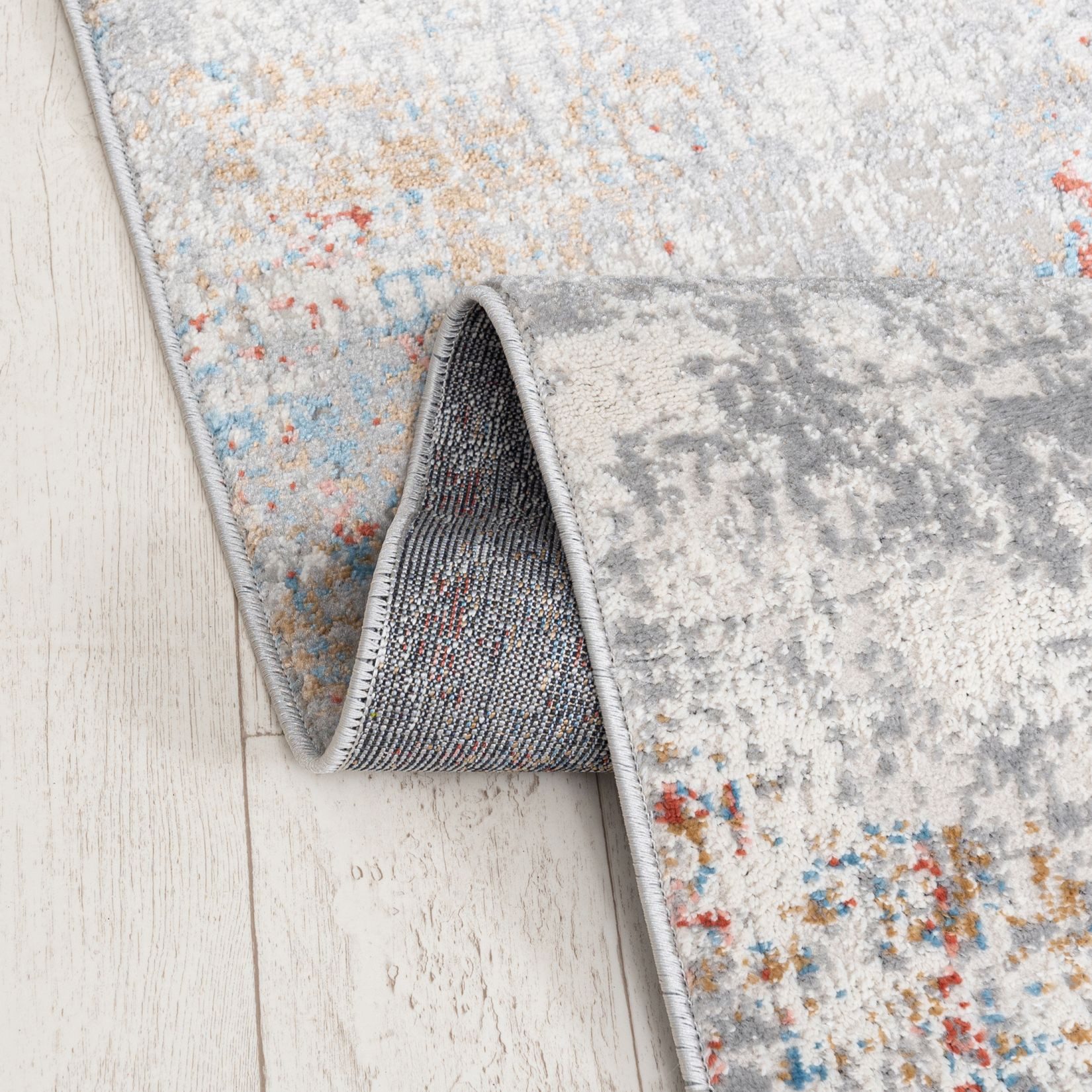 Mazovia Läufer Modern Abstrakt Anthrazit Orange Flur, Schlafzimmer, Diele, Fußbodenheizung – Bild 4 von 5