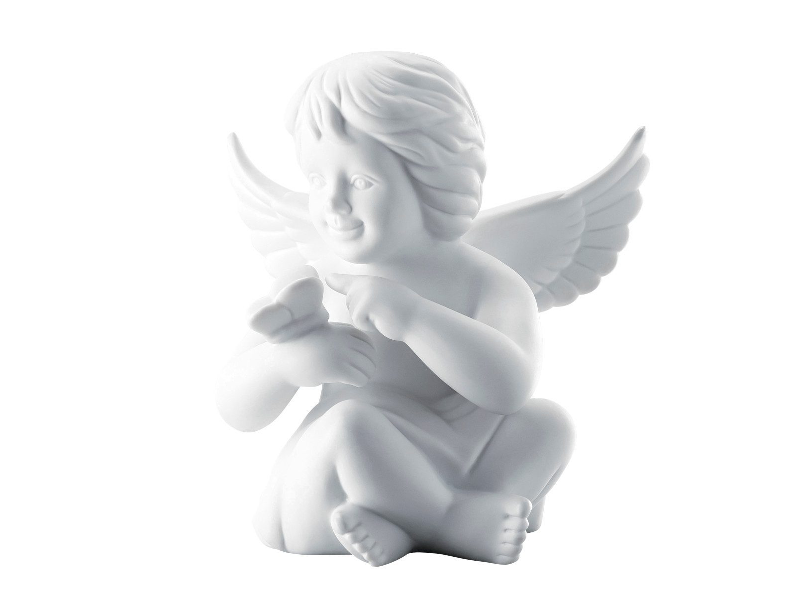 Rosenthal Dekofigur Engel gross Weiss matt Engel/Schmetterling 14 cm, Figuren