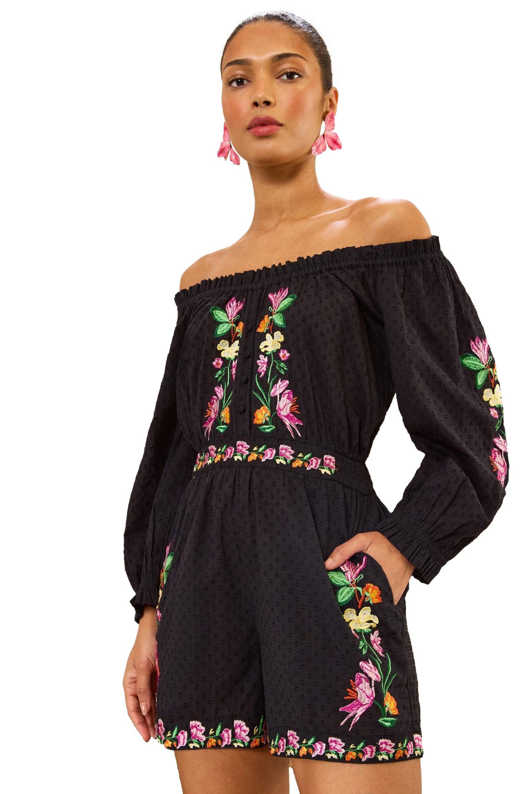 Love & Roses Playsuit Love & Roses Playsuit mit Stickerei, Regular (1-tlg)