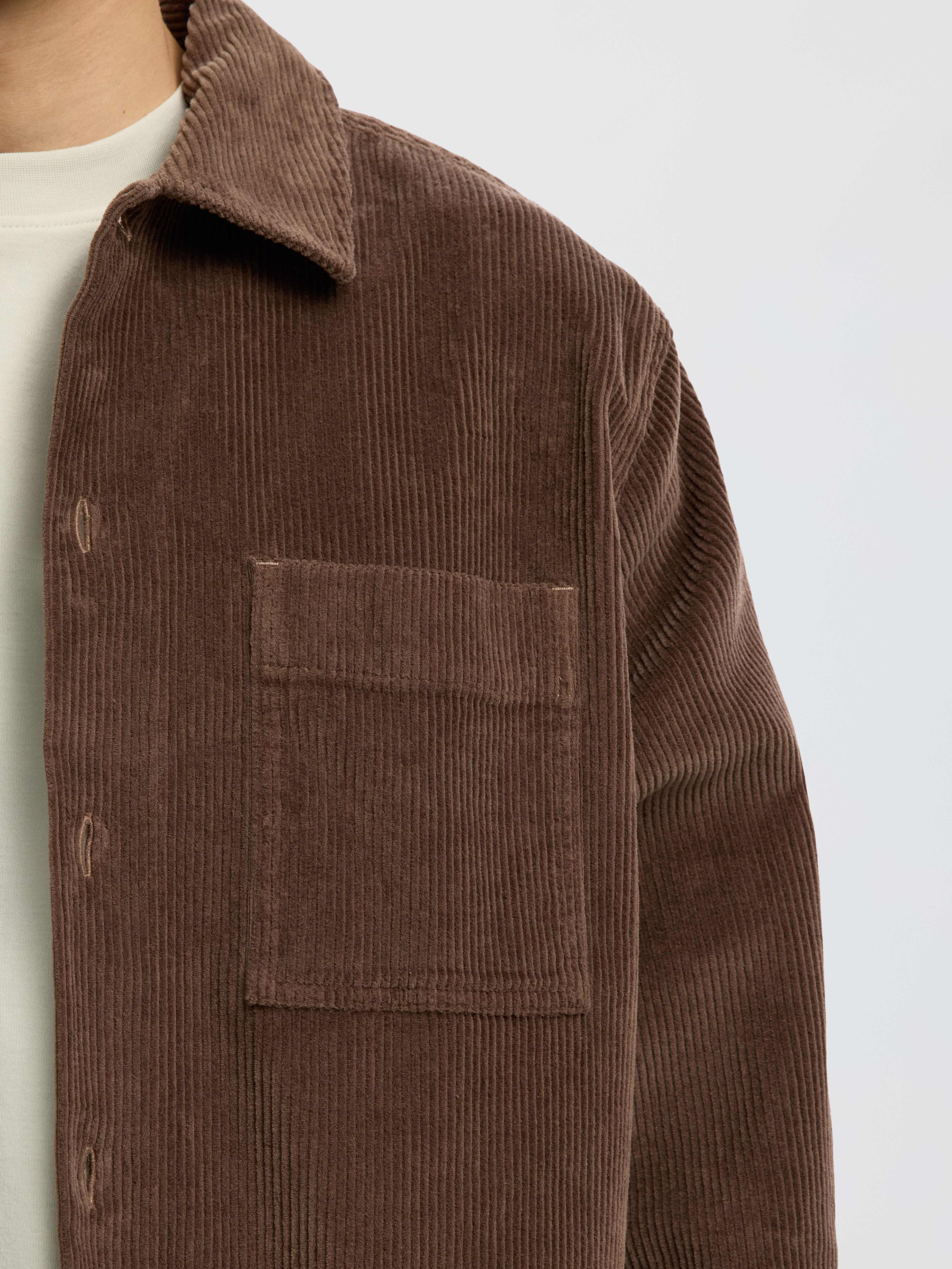 Selected Langarmhemd SLMOTTO KRIS CORD OVERSHIRT NOOS Baumwollmischung, regular fit