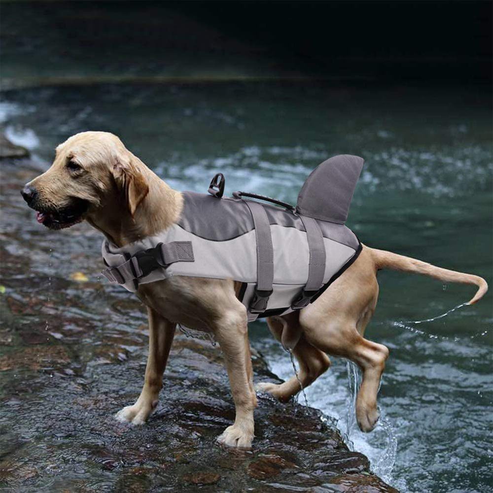 verstellbare zggzerg Grau Auftrieb Größe mit mit Schwimmweste starkem Hunde Griff, Schwimmweste